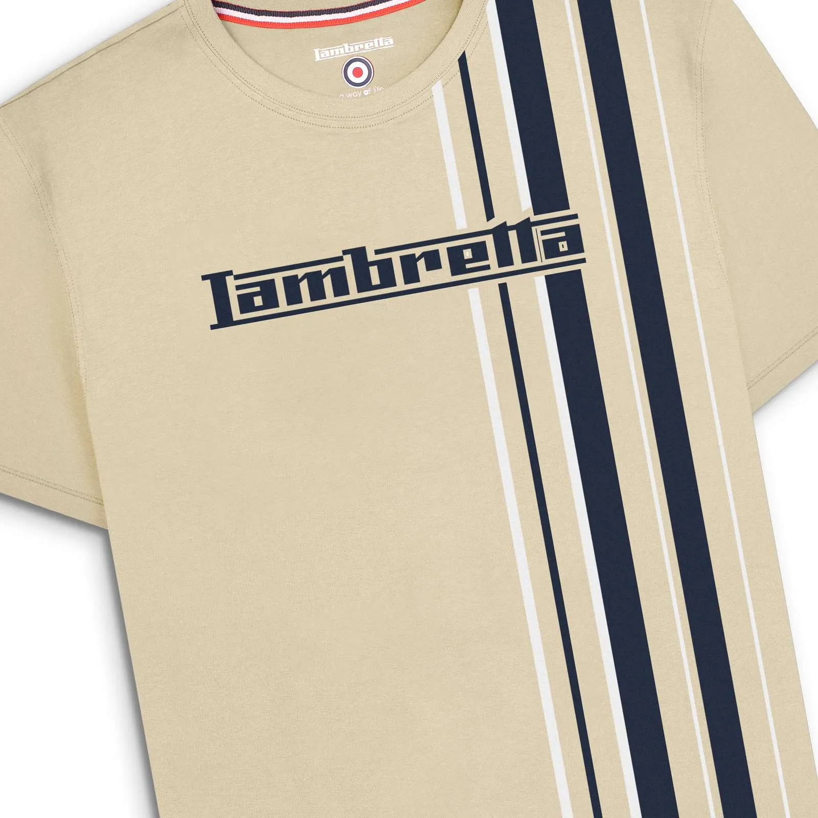Lambretta Mens Multi Stripe Short Sleeve T-Shirt