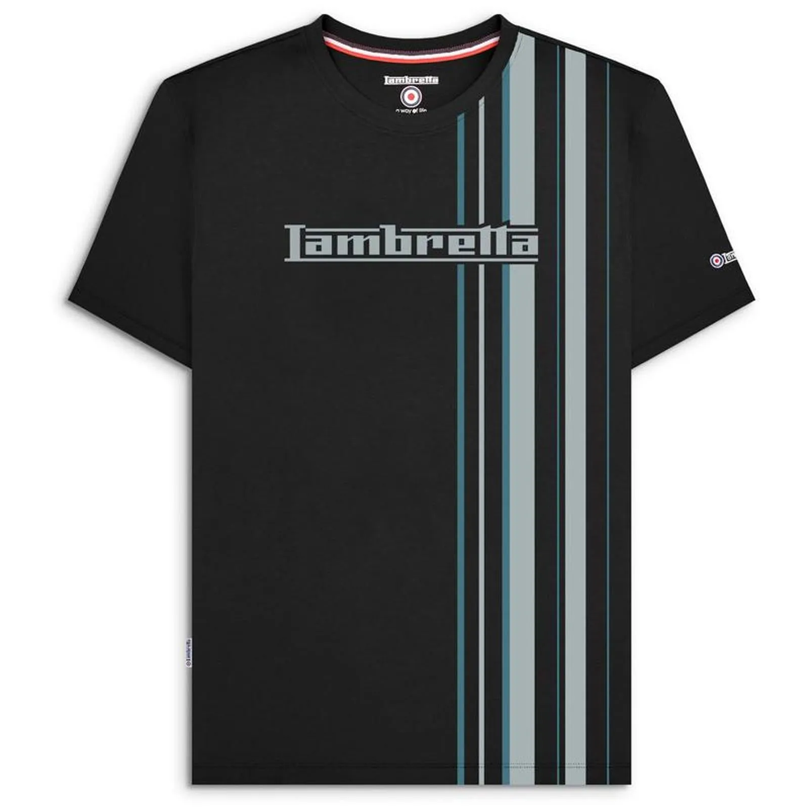 Lambretta Mens Multi Stripe Short Sleeve T-Shirt