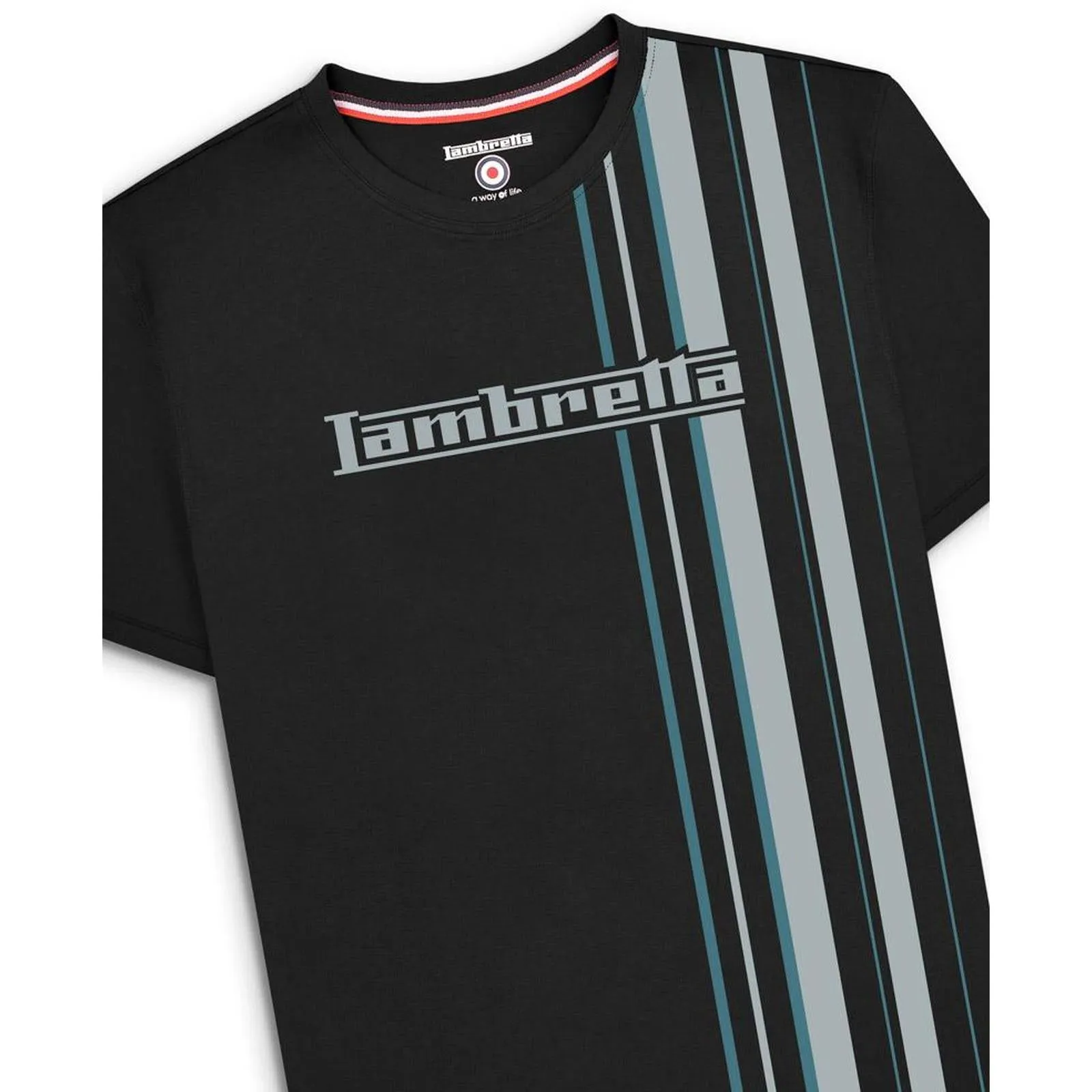 Lambretta Mens Multi Stripe Short Sleeve T-Shirt