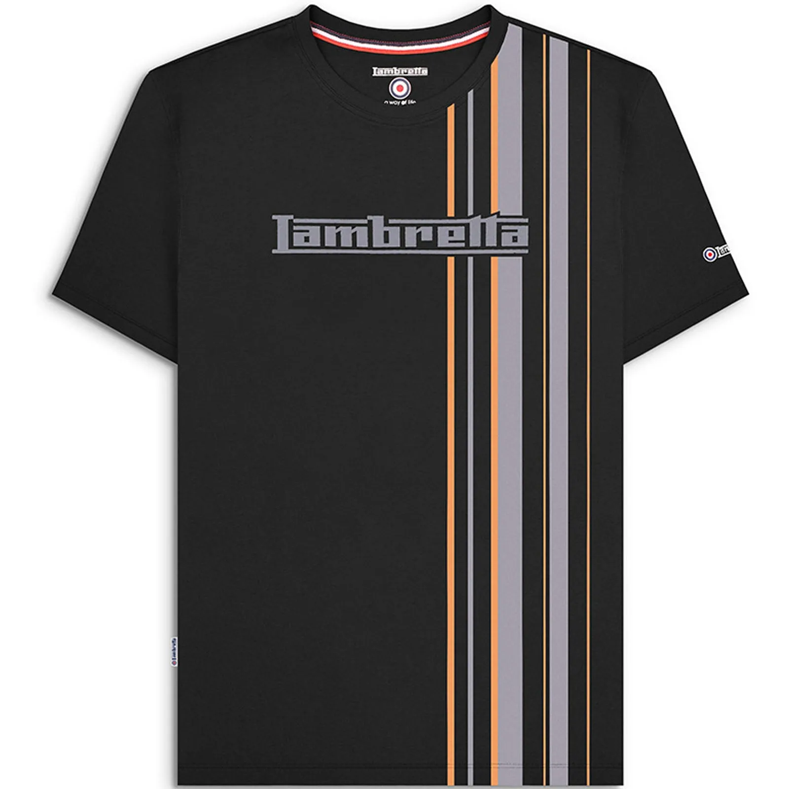 Lambretta Mens Multi Stripe Short Sleeve T-Shirt