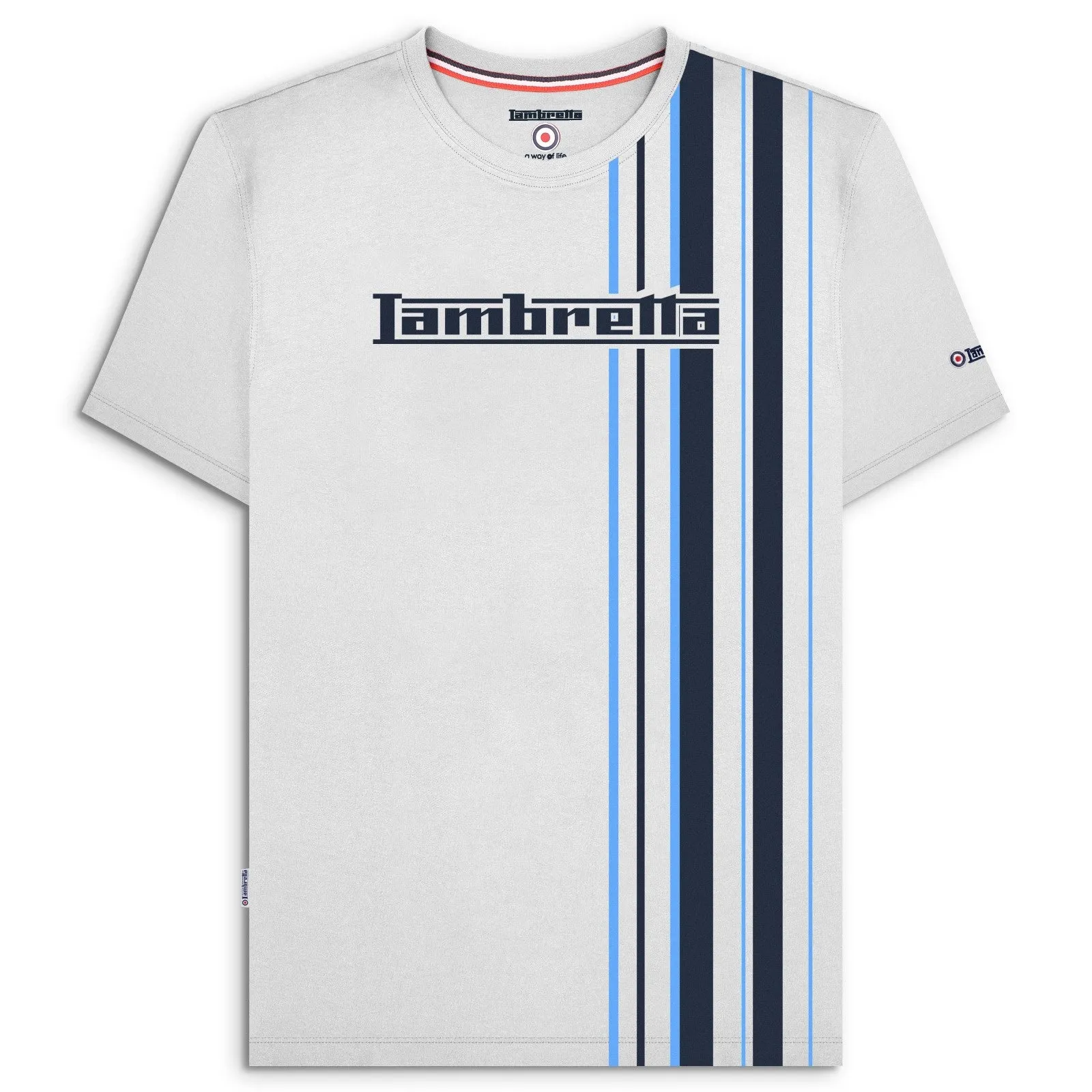 Lambretta Mens Multi Stripe Short Sleeve T-Shirt