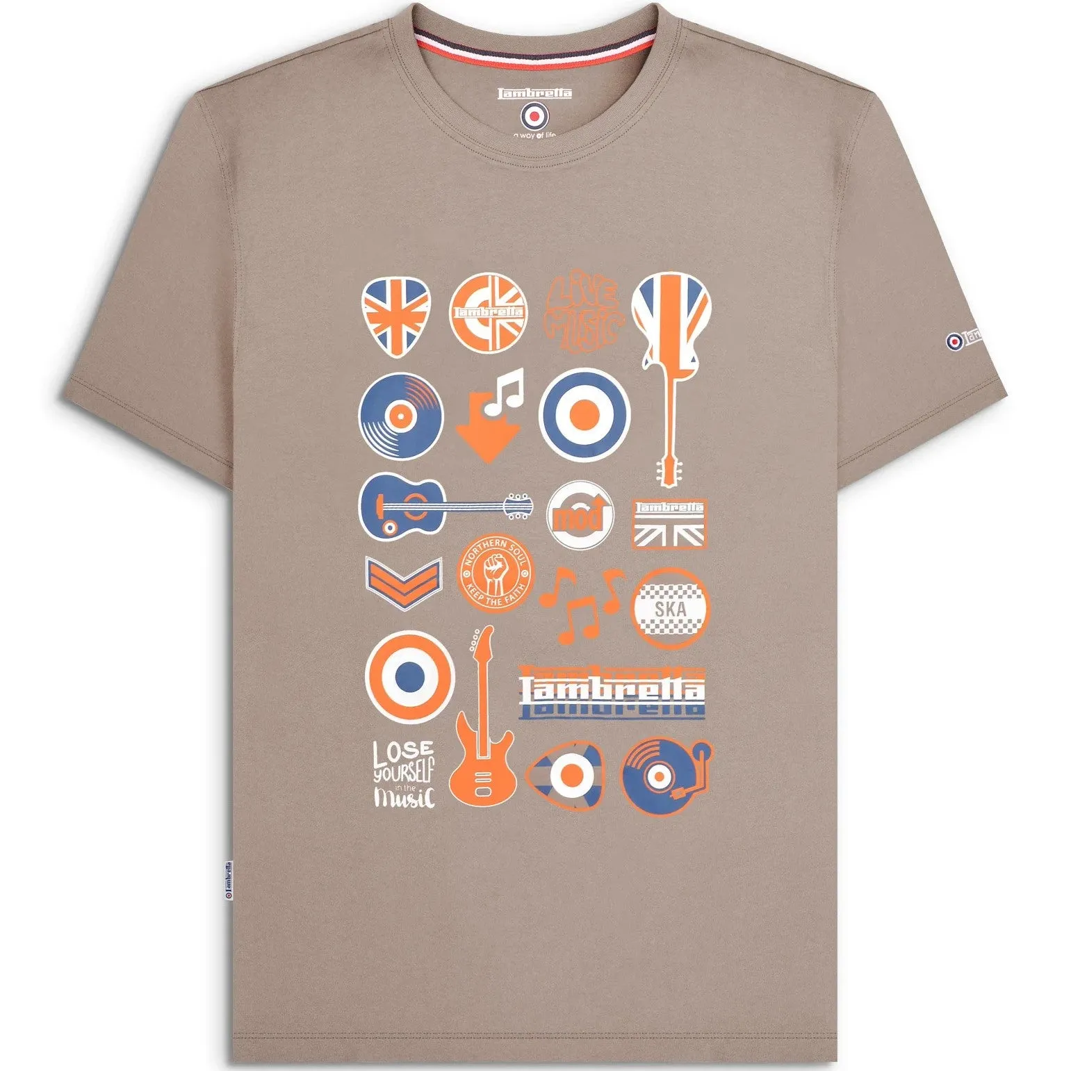 Lambretta Mens Music Icon Short Sleeve Graphic T-Shirt
