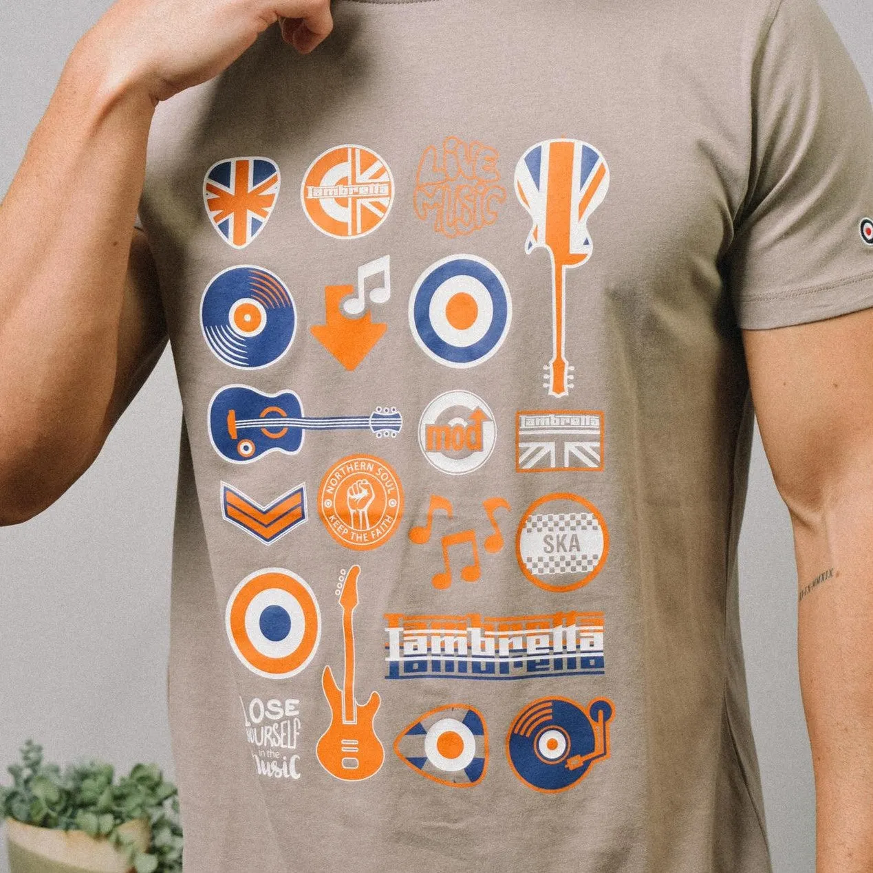 Lambretta Mens Music Icon Short Sleeve Graphic T-Shirt