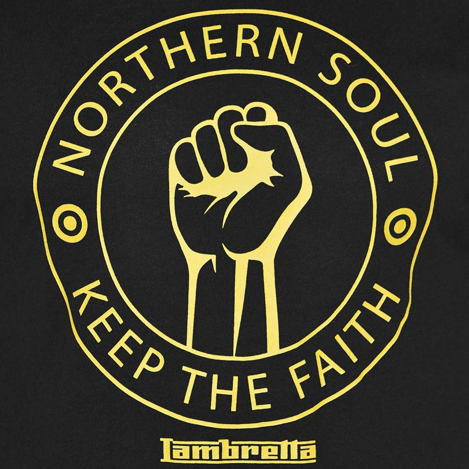 Lambretta Mens Northern Soul Retro T-Shirt Black