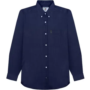 Lambretta Mens Oxford Long Sleeve Button Down Collar Shirt - Navy