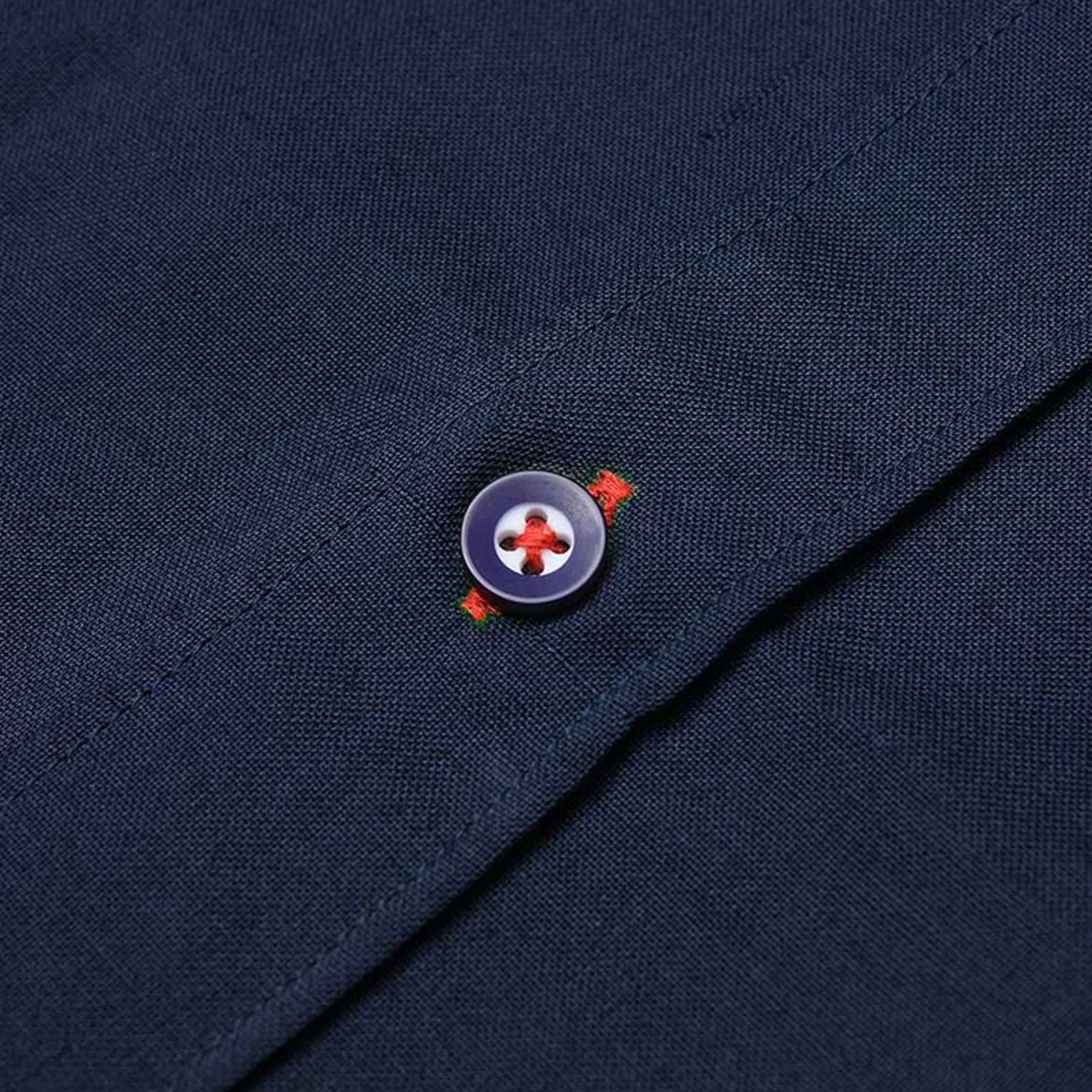 Lambretta Mens Oxford Long Sleeve Button Down Collar Shirt - Navy