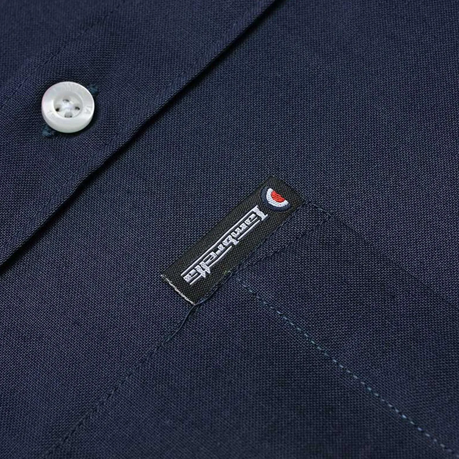 Lambretta Mens Oxford Long Sleeve Button Down Collar Shirt - Navy