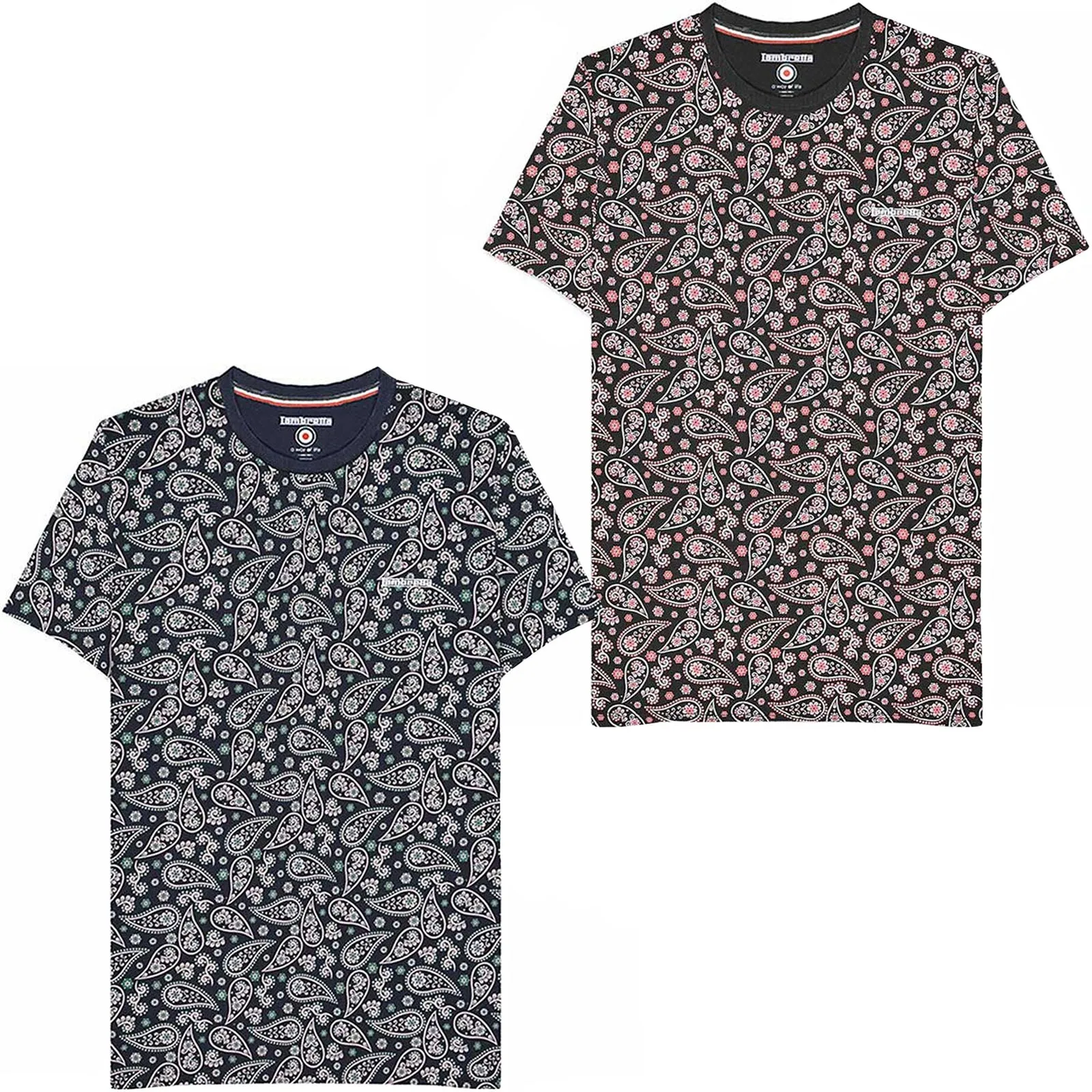 Lambretta Mens Paisley All Over Print T-Shirt