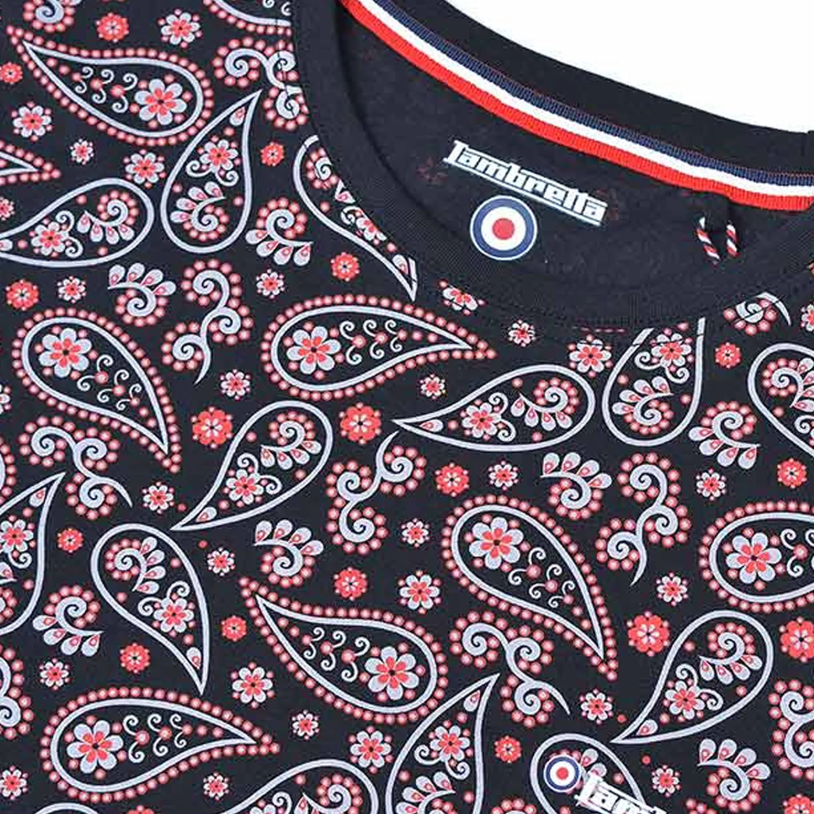 Lambretta Mens Paisley All Over Print T-Shirt