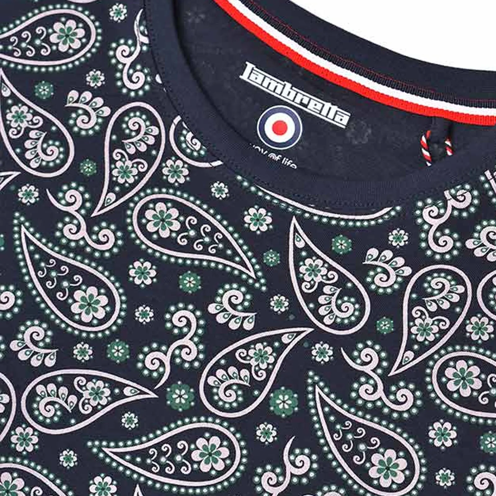 Lambretta Mens Paisley All Over Print T-Shirt