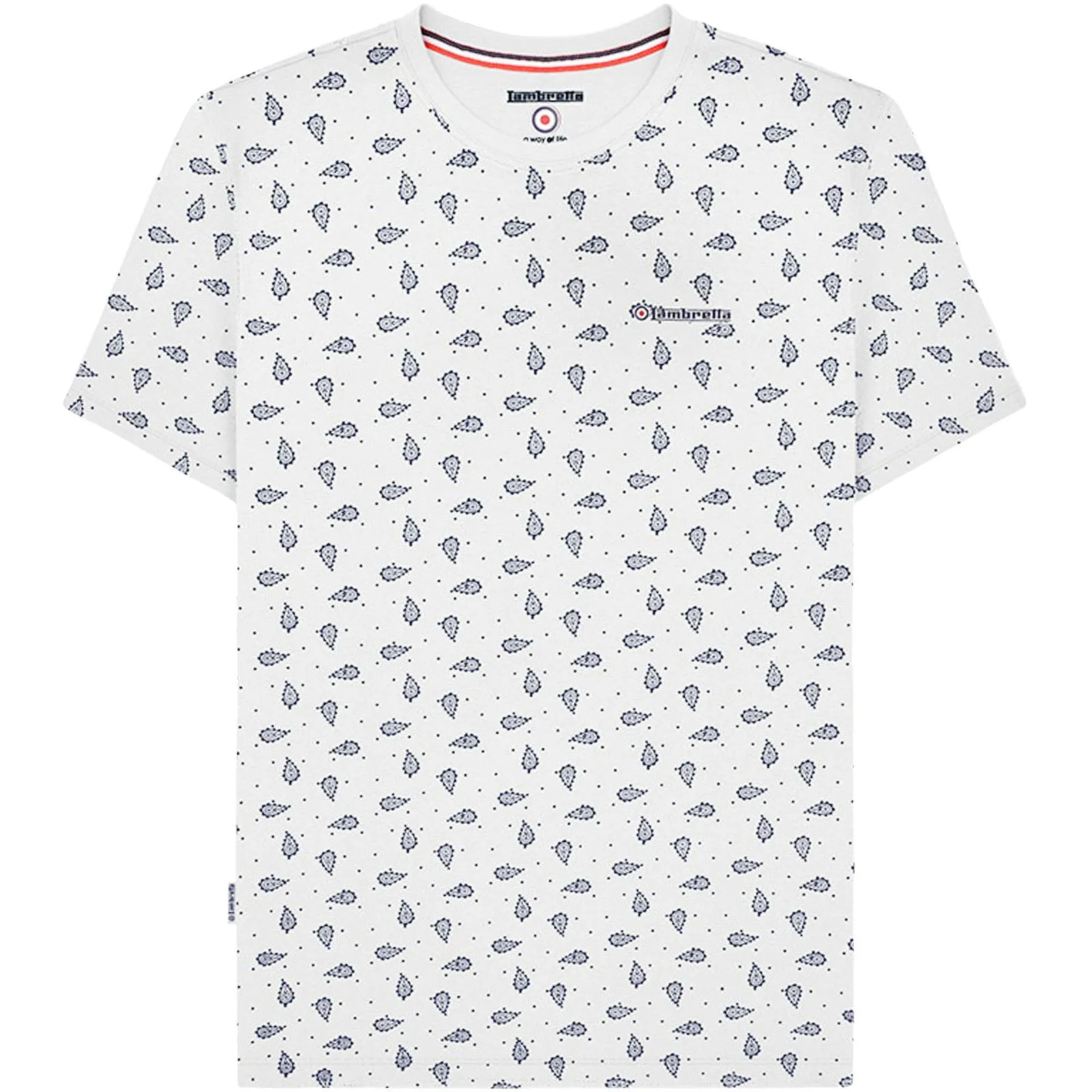 Lambretta Mens Paisley AOP Crew Neck Cotton T-Shirt