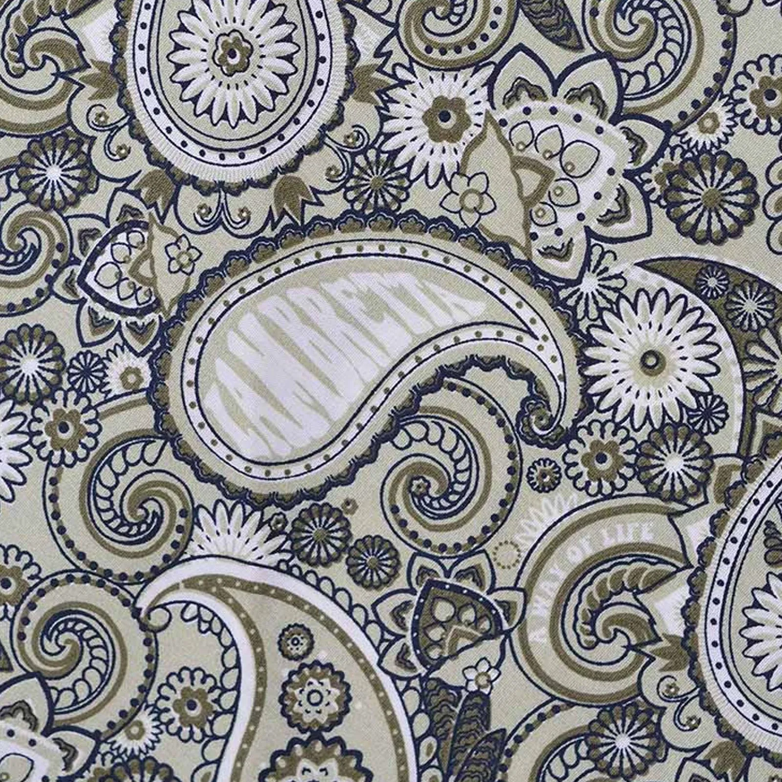 Lambretta Mens Paisley Brand Short Sleeve Button Down Collar Shirt - Desert Sage