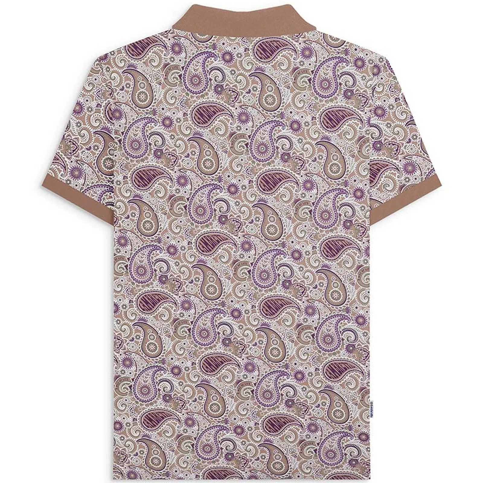 Lambretta Mens Paisley Brand Three Button Retro Polo Shirt Top