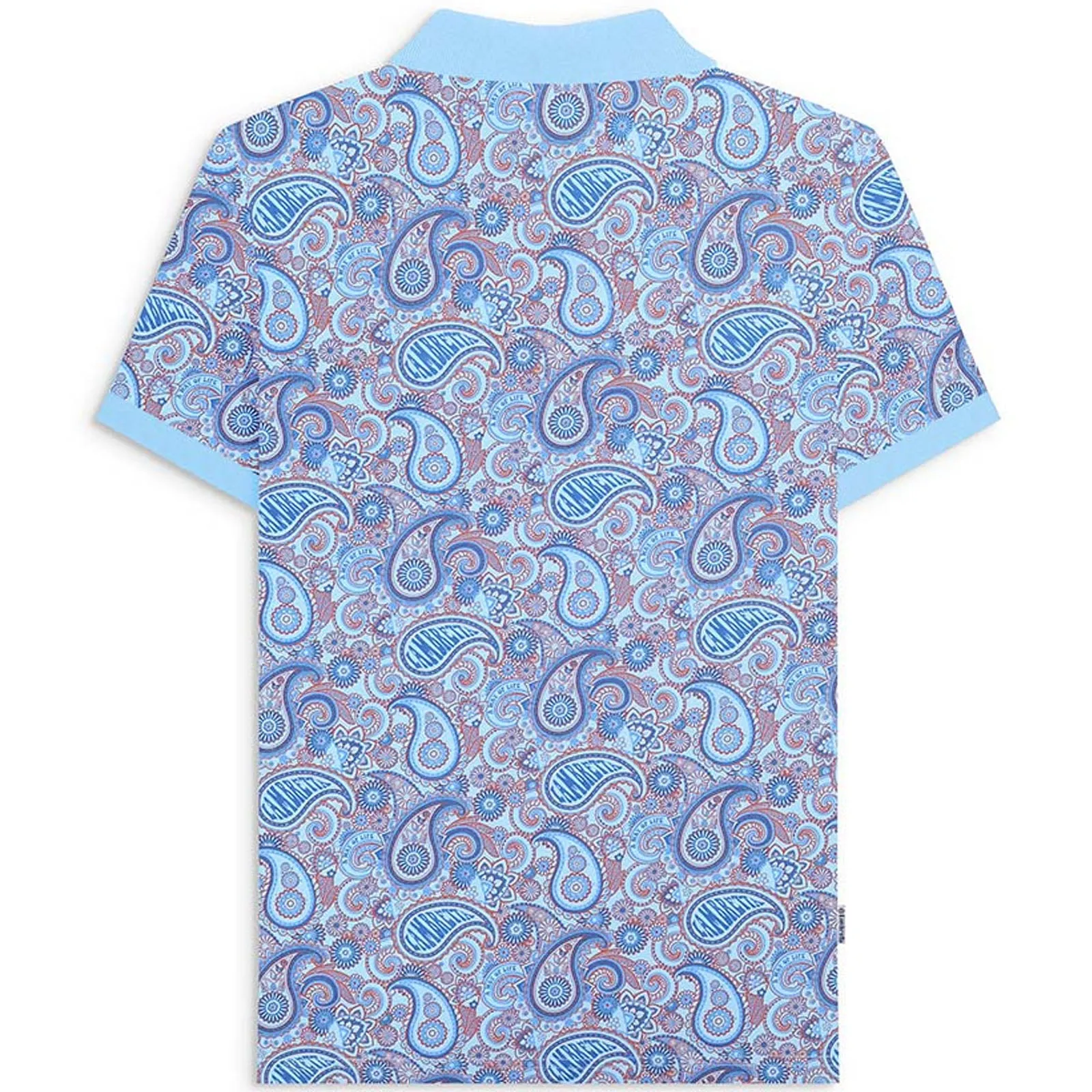 Lambretta Mens Paisley Brand Three Button Retro Polo Shirt Top