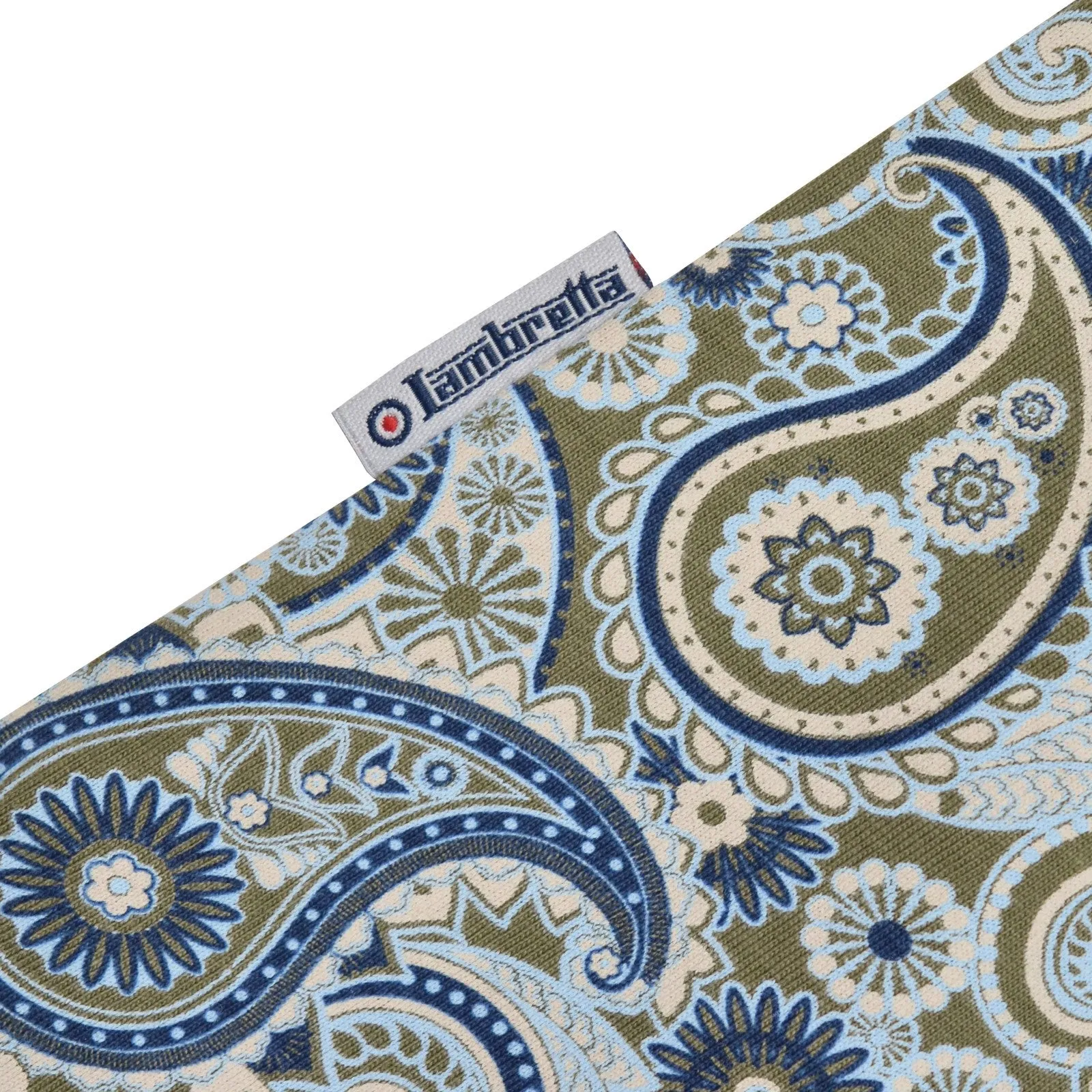Lambretta Mens Paisley Brand Three Button Retro Polo Shirt Top