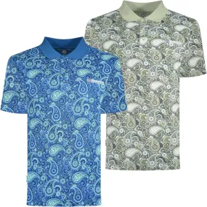 Lambretta Mens Paisley Brand Three Button Retro Polo Shirt Top