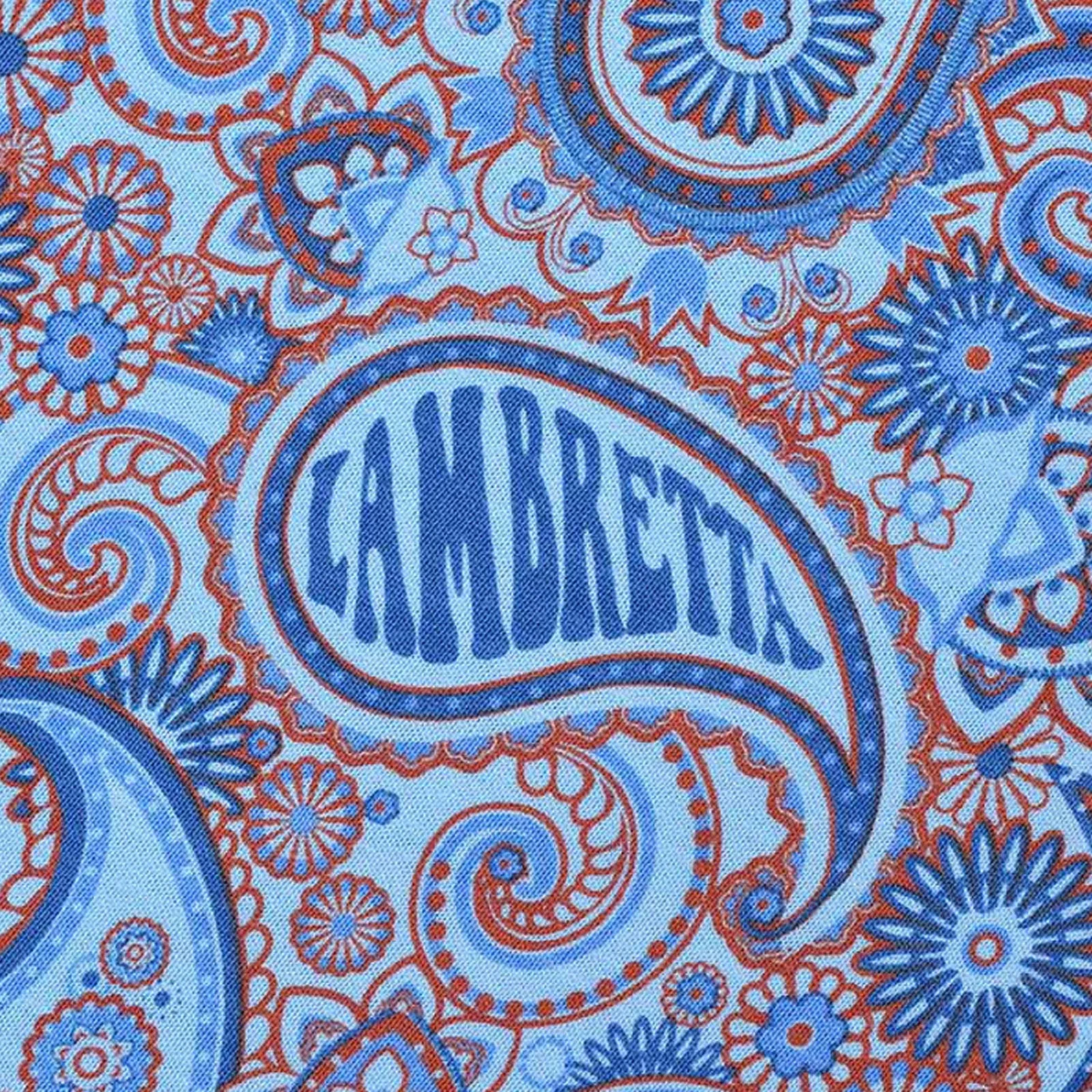 Lambretta Mens Paisley Brand Three Button Retro Polo Shirt Top