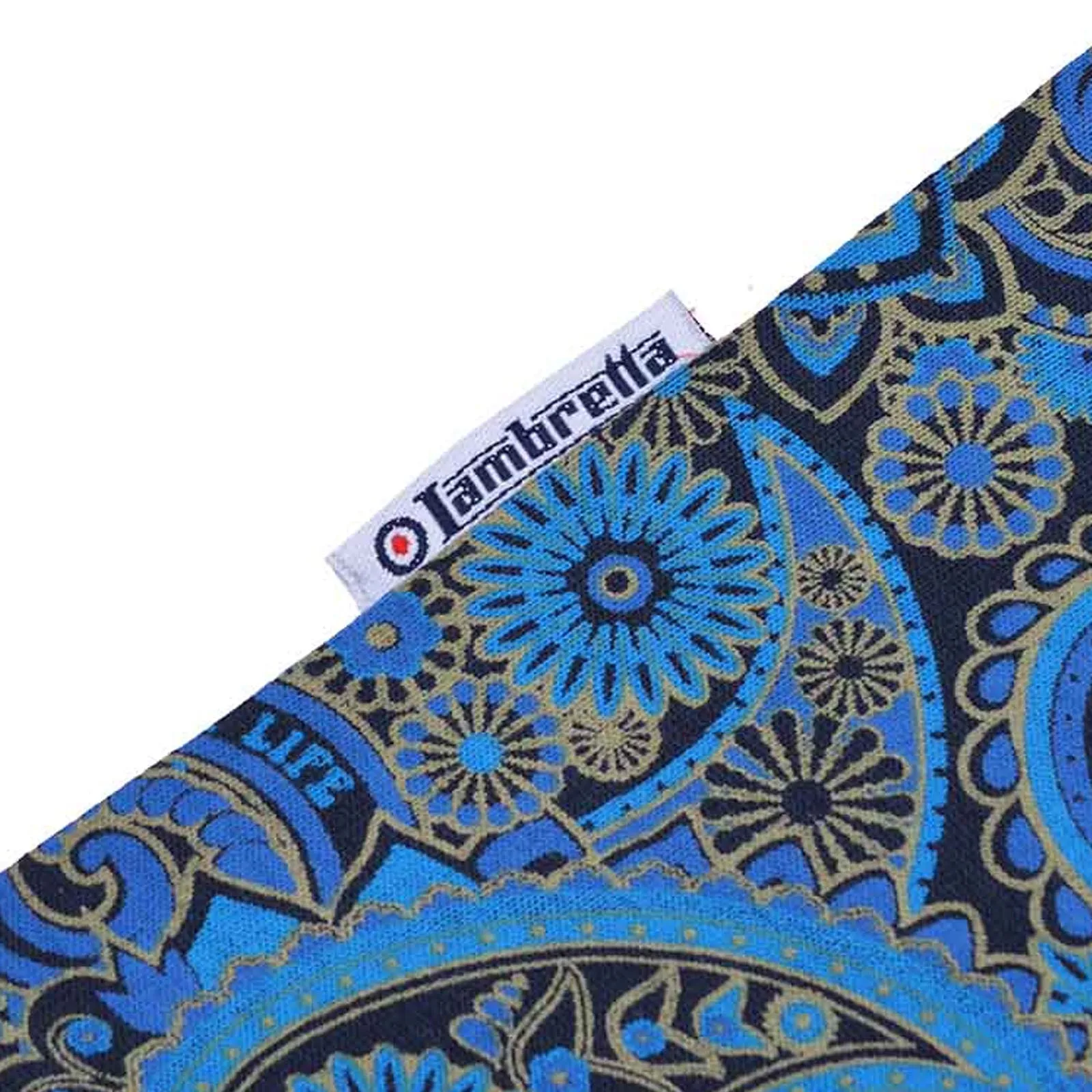 Lambretta Mens Paisley Brand Three Button Retro Polo Shirt Top