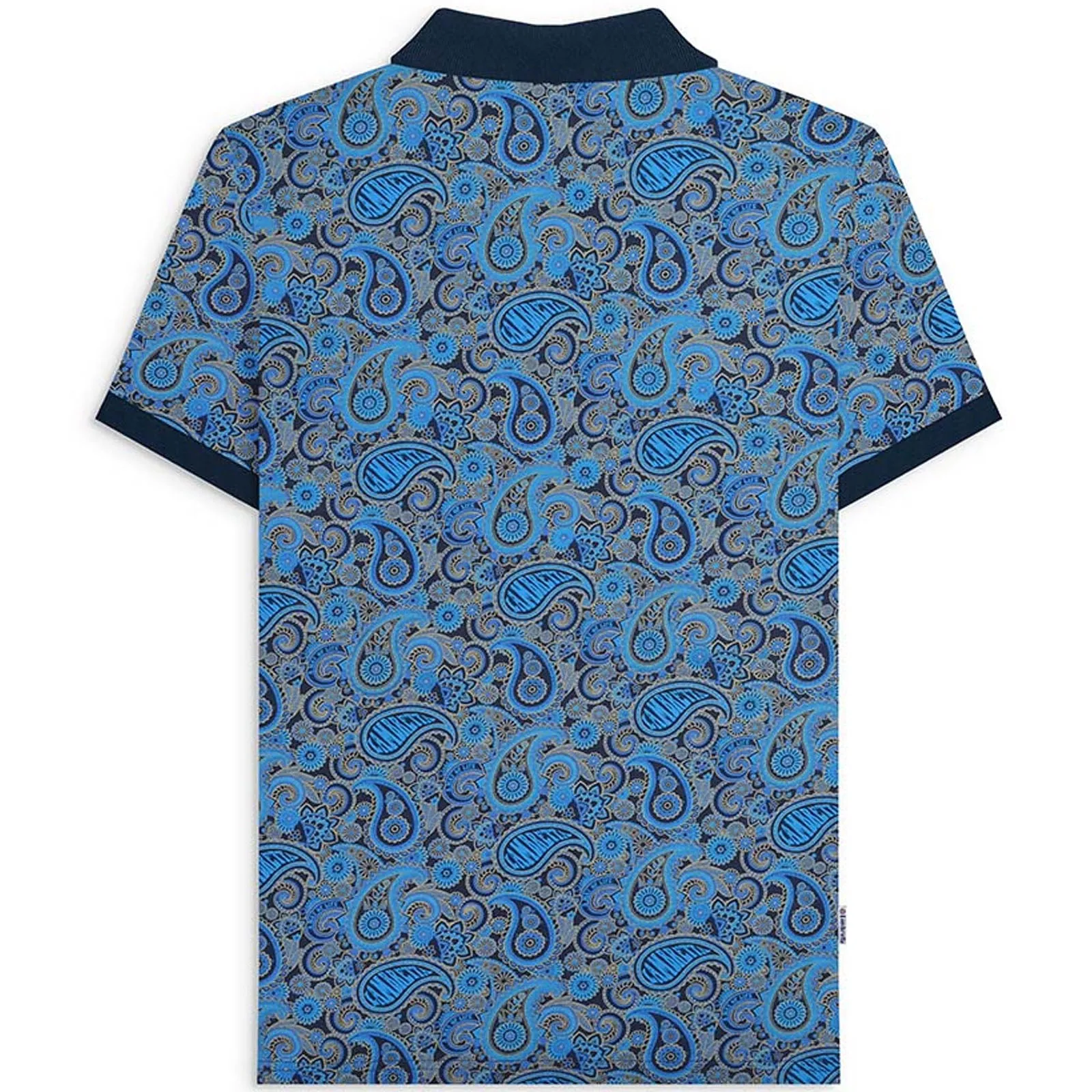 Lambretta Mens Paisley Brand Three Button Retro Polo Shirt Top