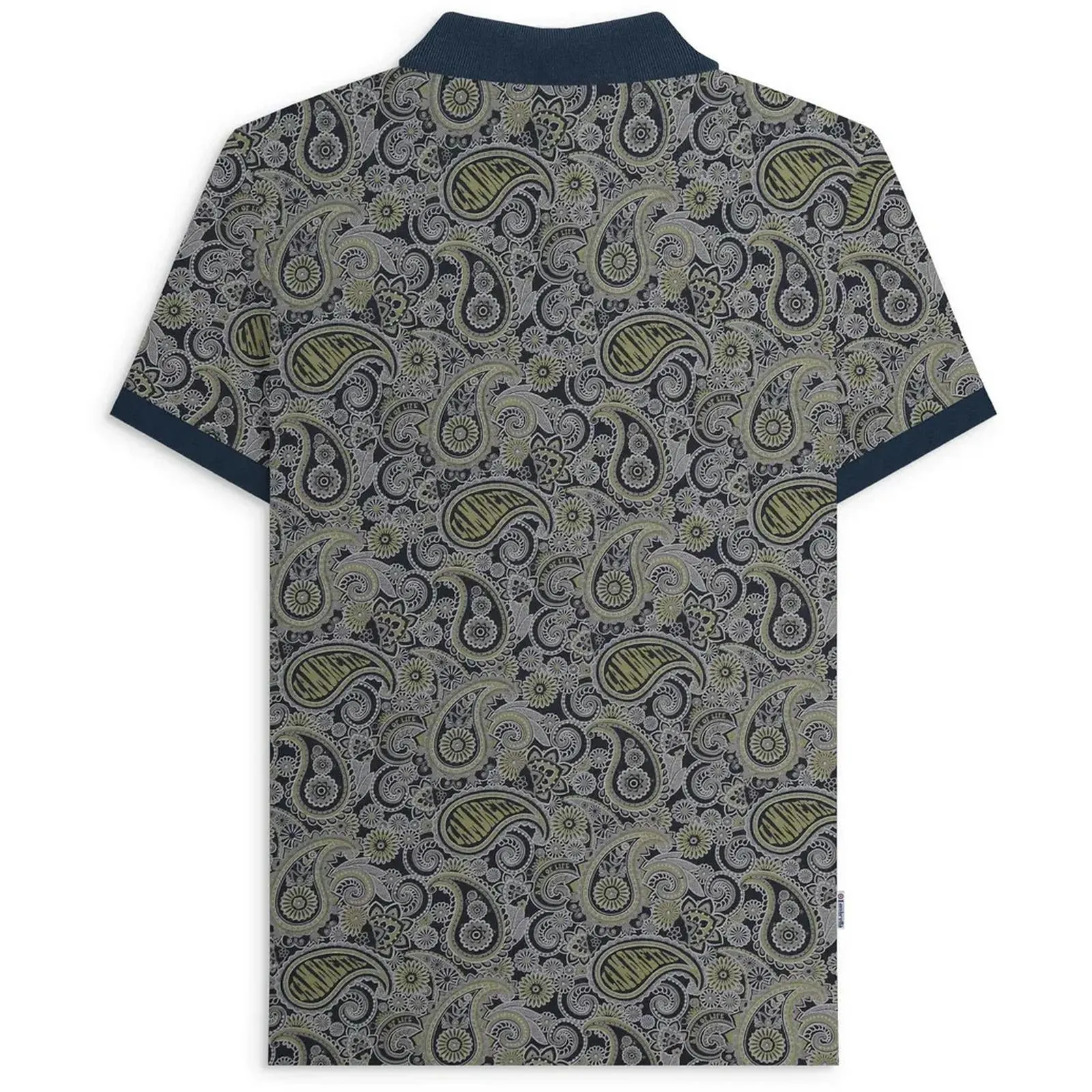 Lambretta Mens Paisley Brand Three Button Retro Polo Shirt Top