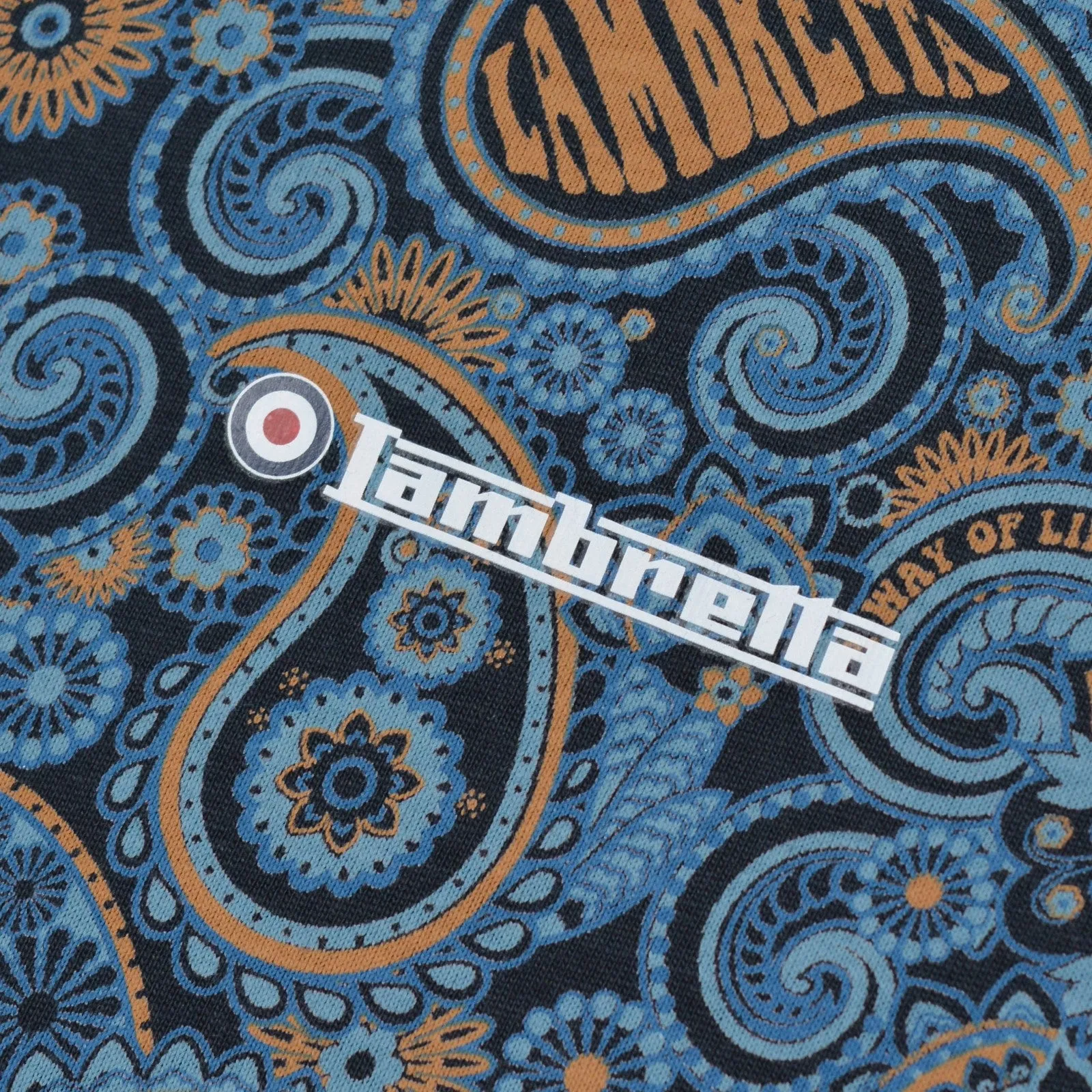 Lambretta Mens Paisley Crew Neck Cotton T-Shirt