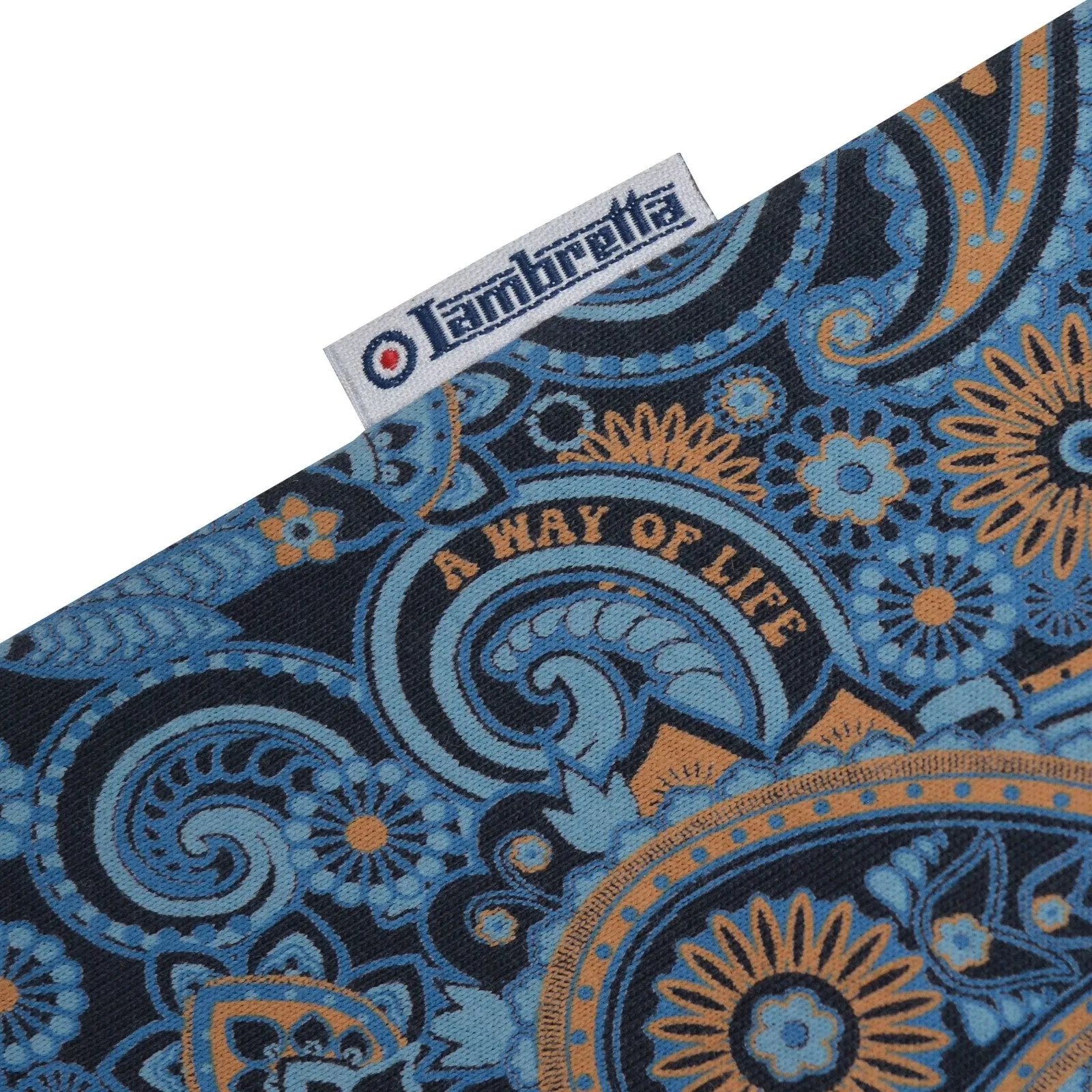 Lambretta Mens Paisley Crew Neck Cotton T-Shirt