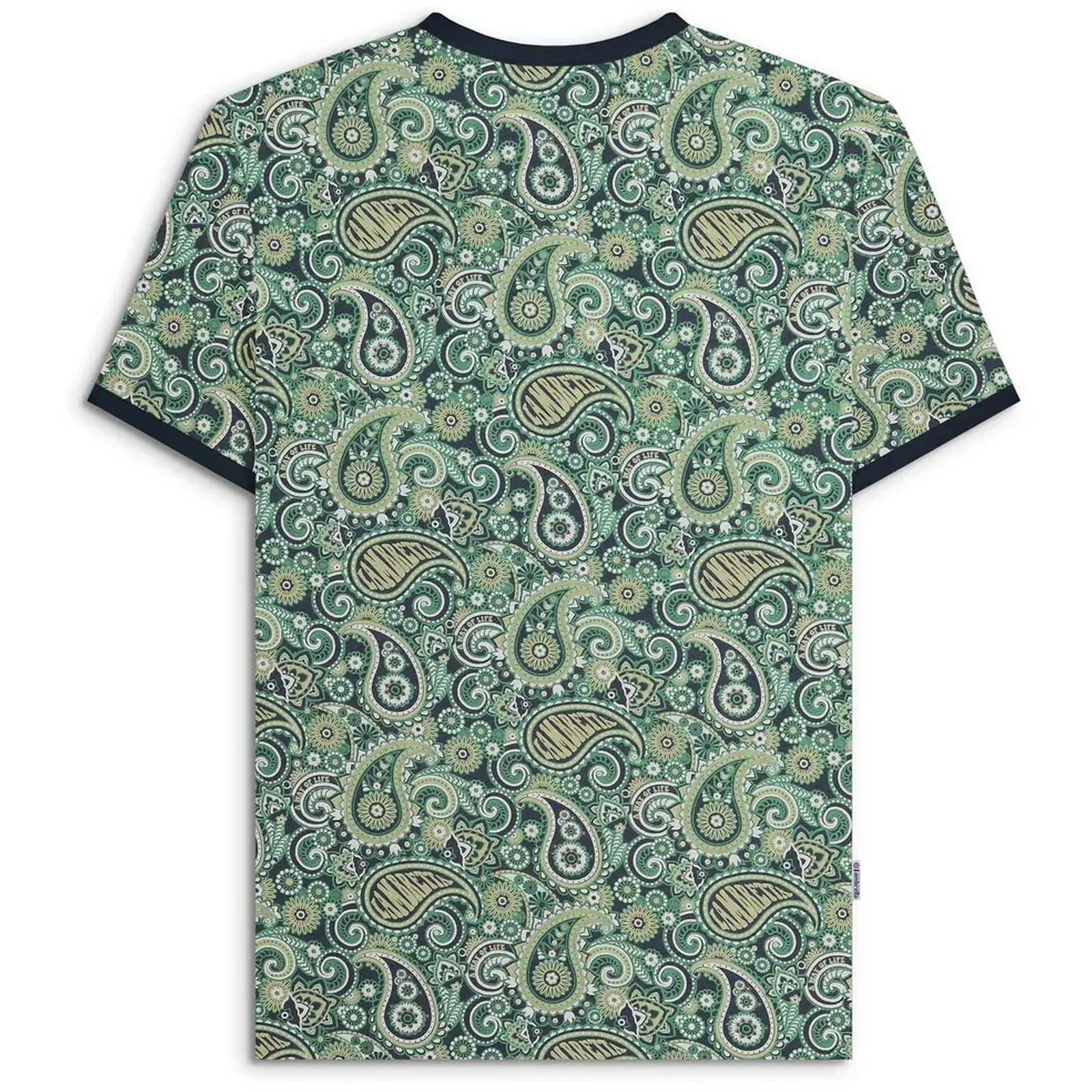 Lambretta Mens Paisley Crew Neck Cotton T-Shirt