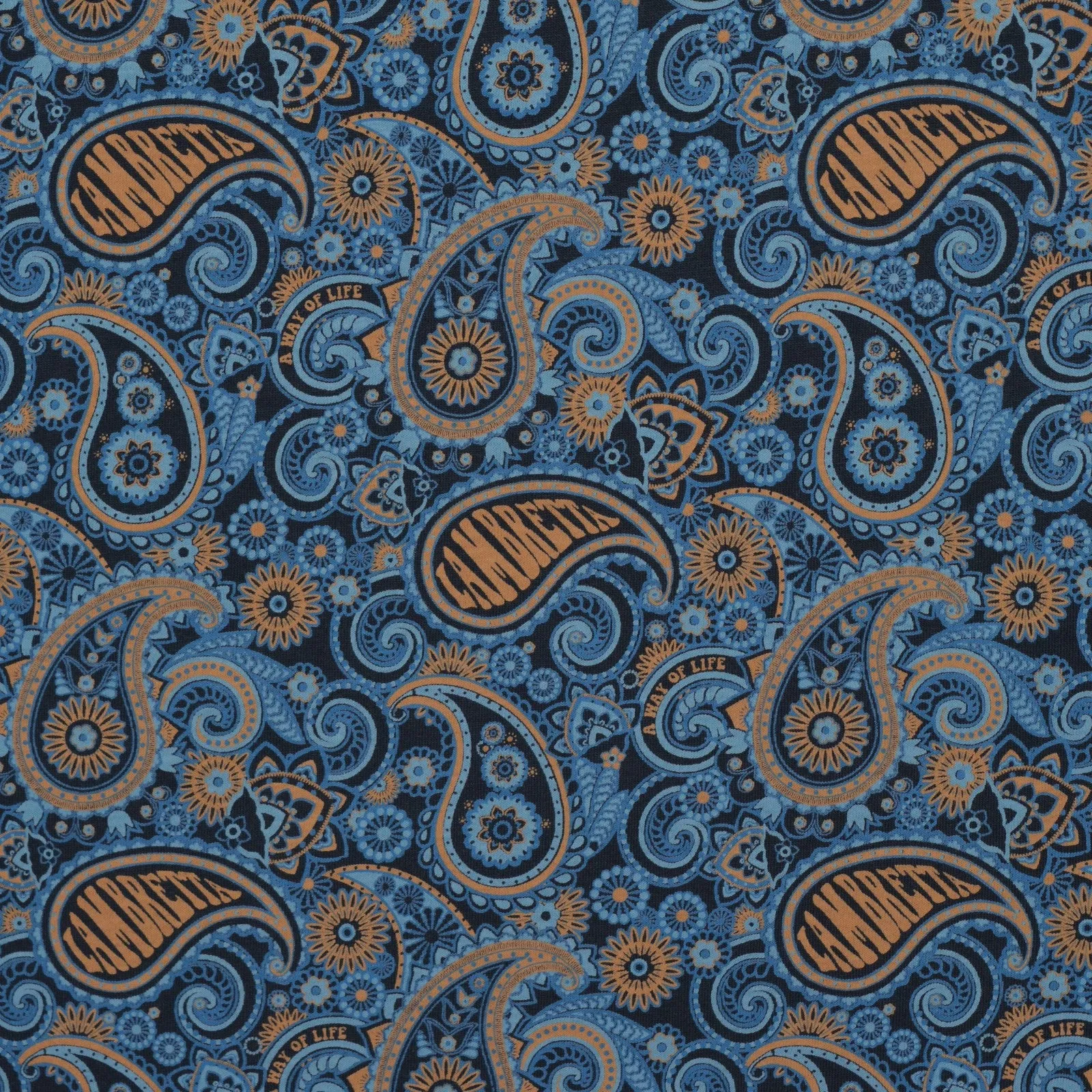 Lambretta Mens Paisley Crew Neck Cotton T-Shirt