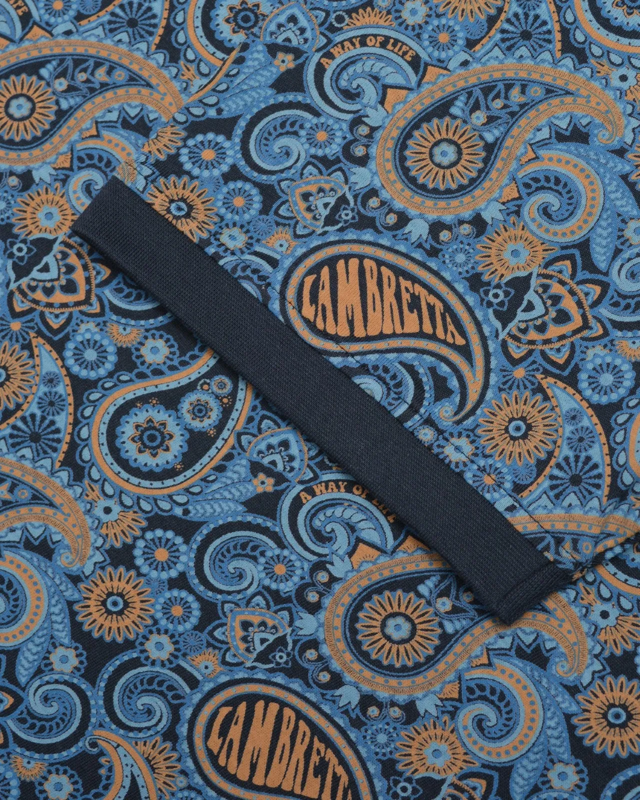 Lambretta Mens Paisley Crew Neck Cotton T-Shirt