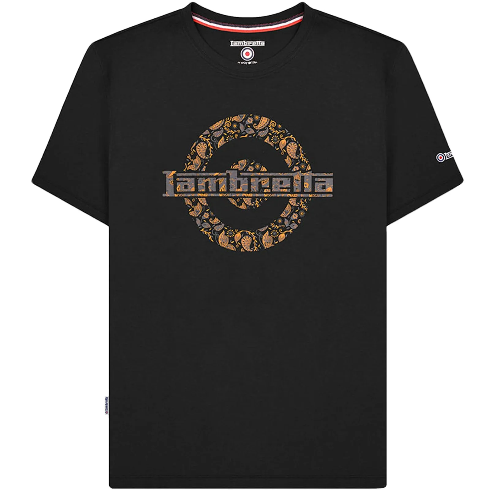 Lambretta Mens Paisley Logo Crew Neck T-Shirt