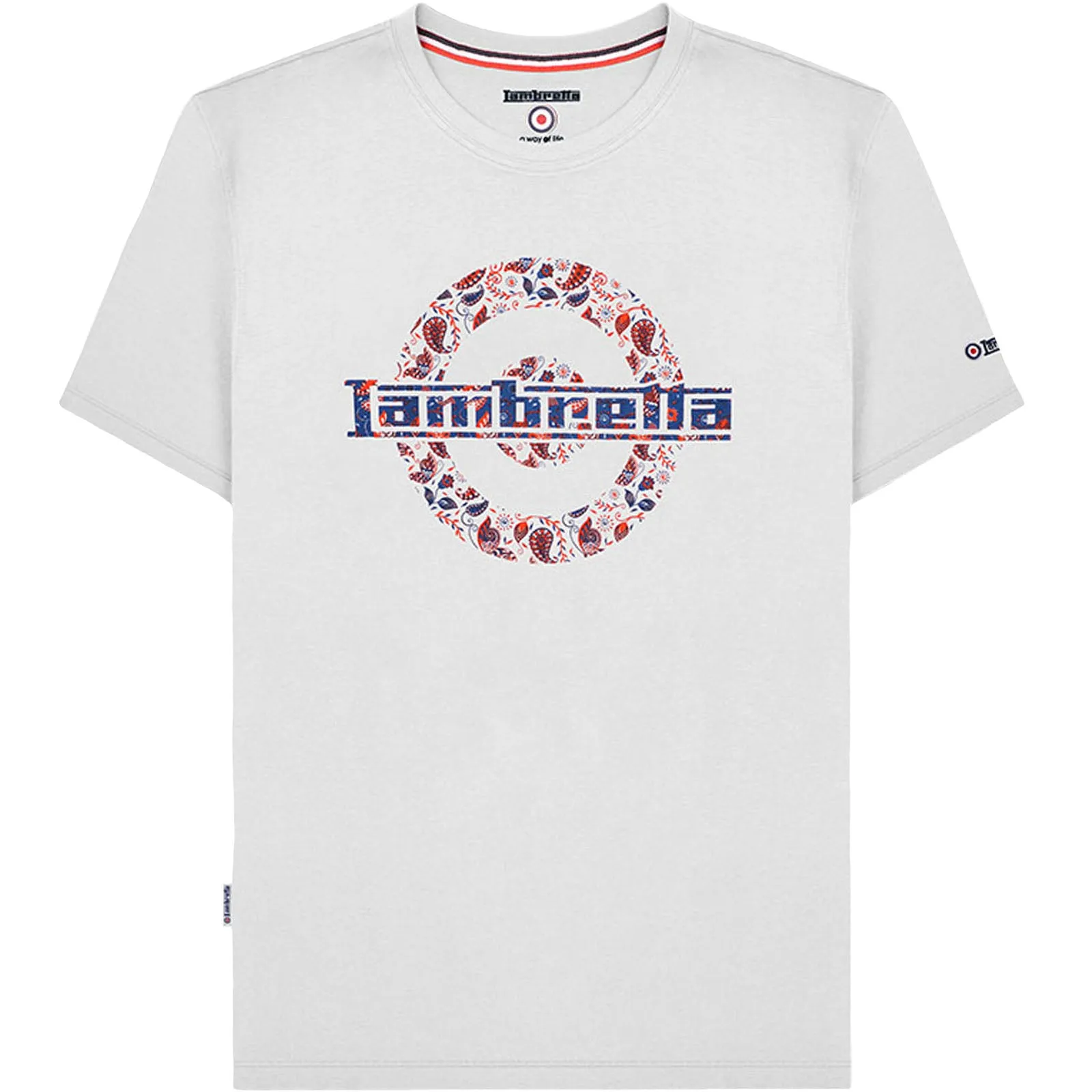 Lambretta Mens Paisley Logo Crew Neck T-Shirt