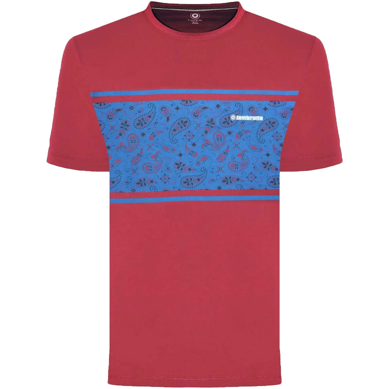 Lambretta Mens Paisley Panel Retro T-Shirt