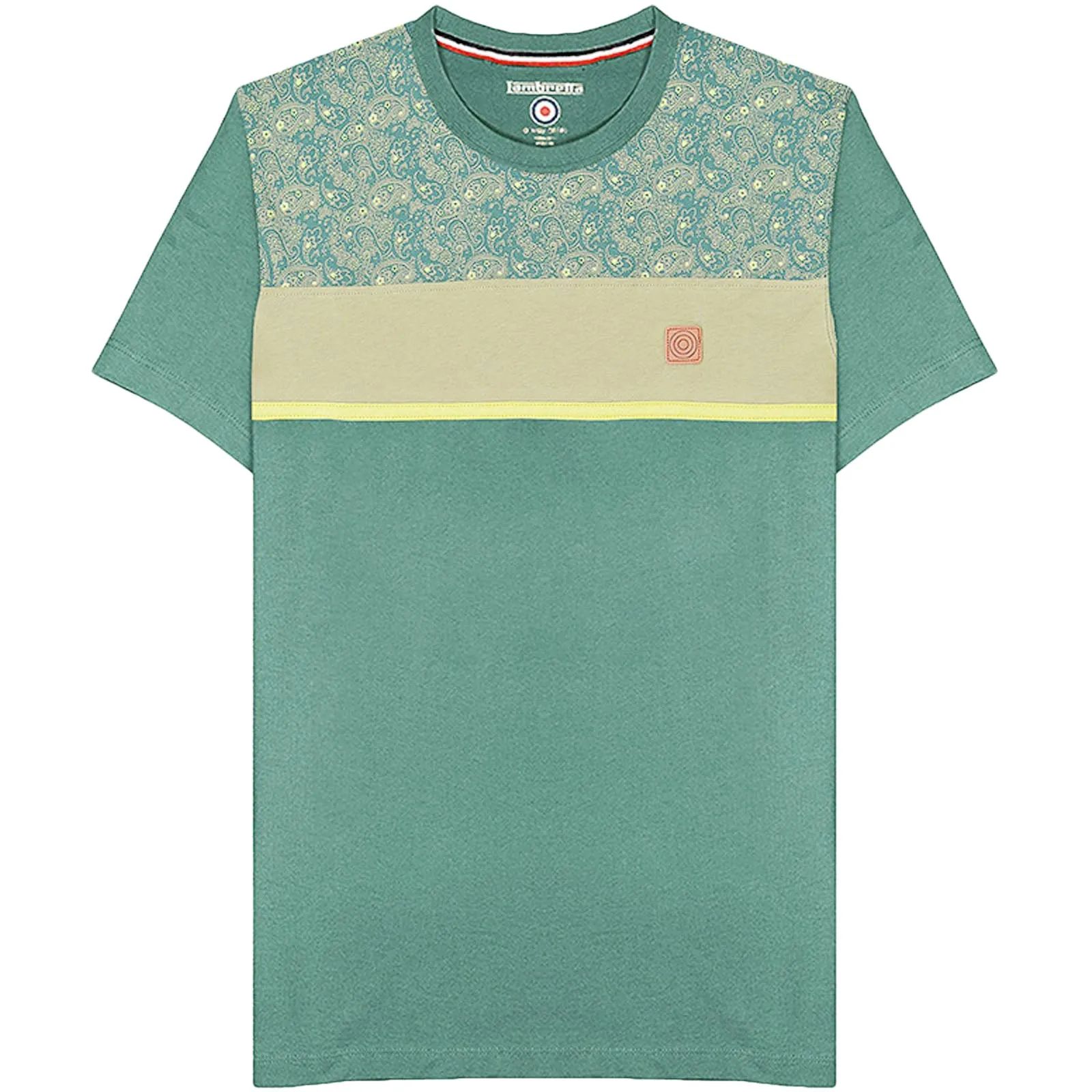 Lambretta Mens Paisley Panel T-Shirt