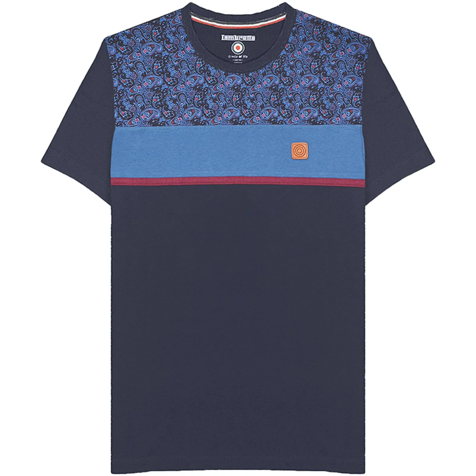 Lambretta Mens Paisley Panel T-Shirt