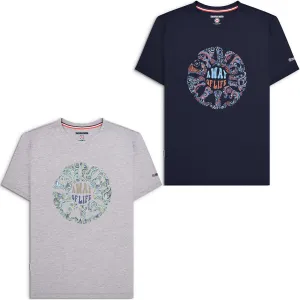 Lambretta Mens Paisley Roundel Short Sleeve Crew Neck T-Shirt