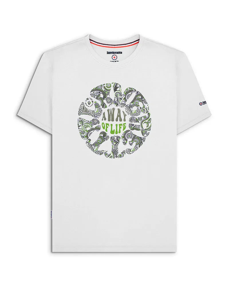 Lambretta Mens Paisley Roundel Short Sleeve Crew Neck T-Shirt