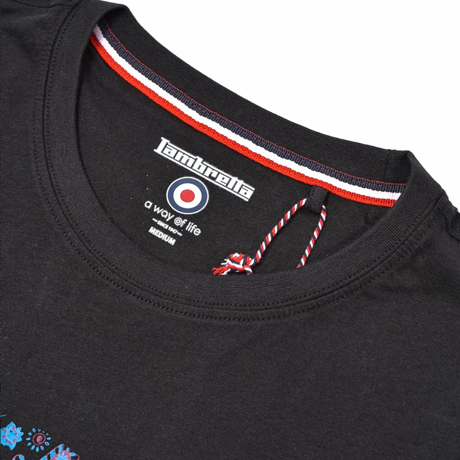 Lambretta Mens Paisley Target Cotton Short Sleeve T-Shirt