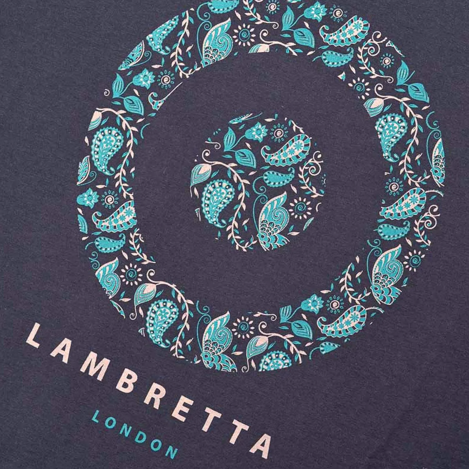 Lambretta Mens Paisley Target Cotton Short Sleeve T-Shirt