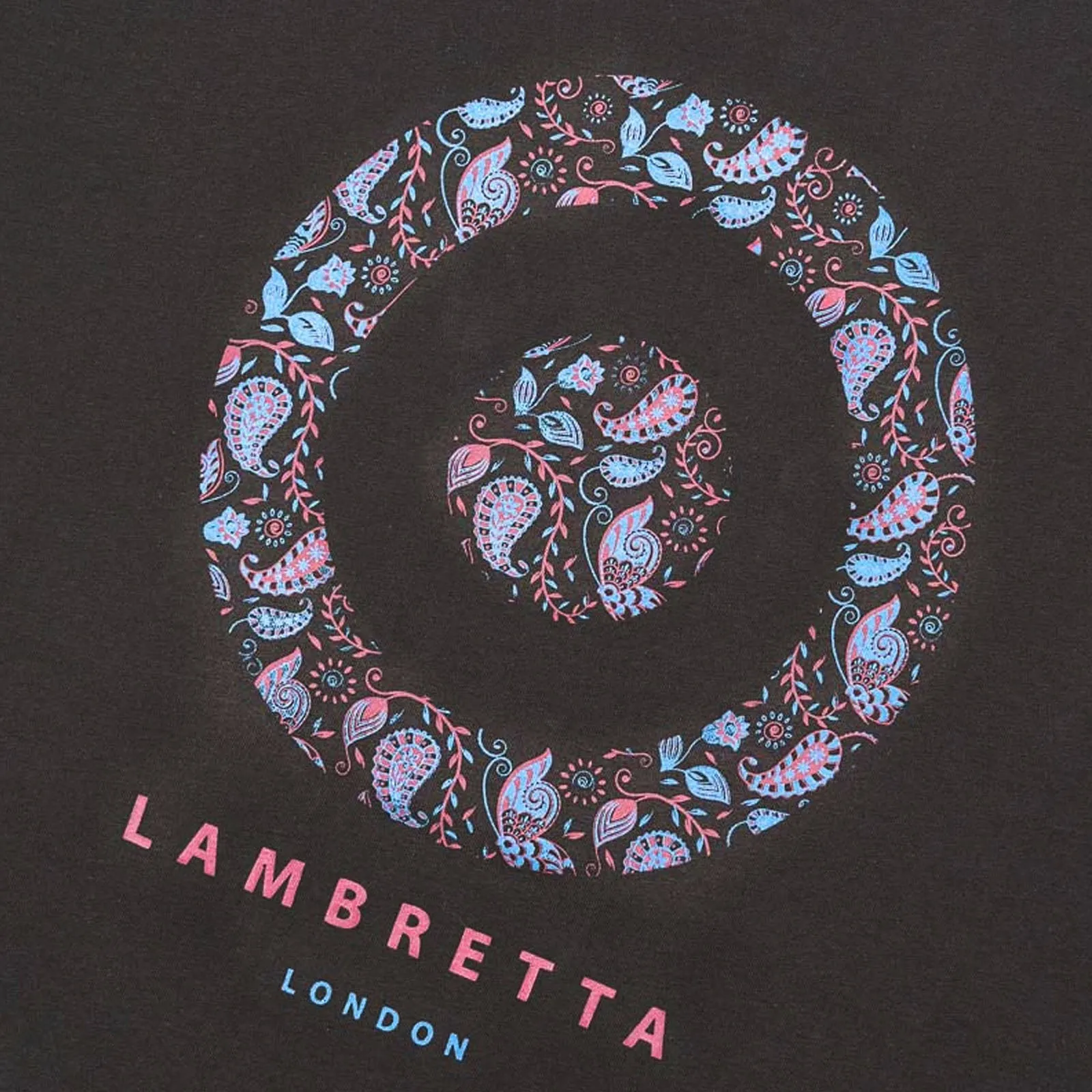 Lambretta Mens Paisley Target Cotton Short Sleeve T-Shirt