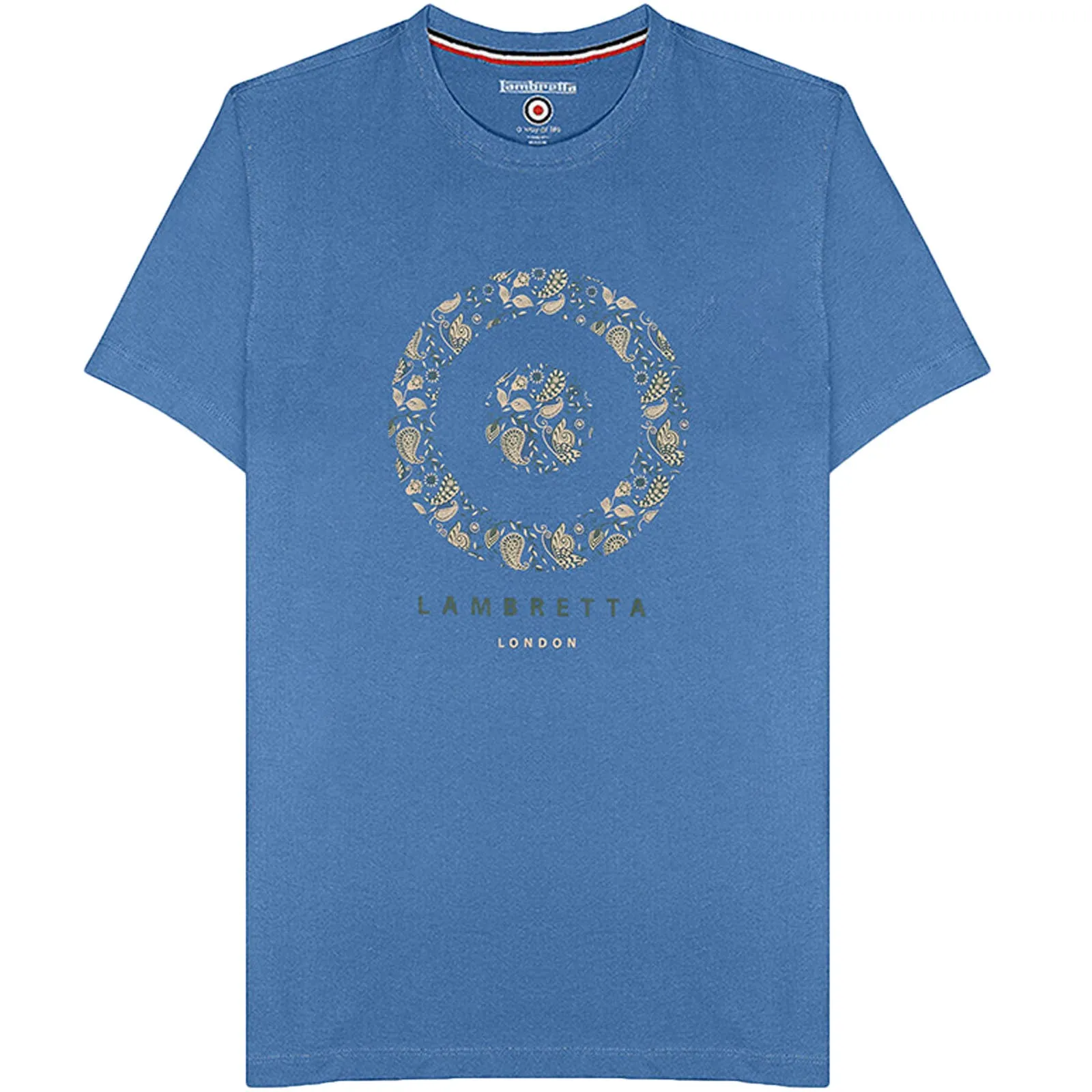 Lambretta Mens Paisley Target Cotton Short Sleeve T-Shirt