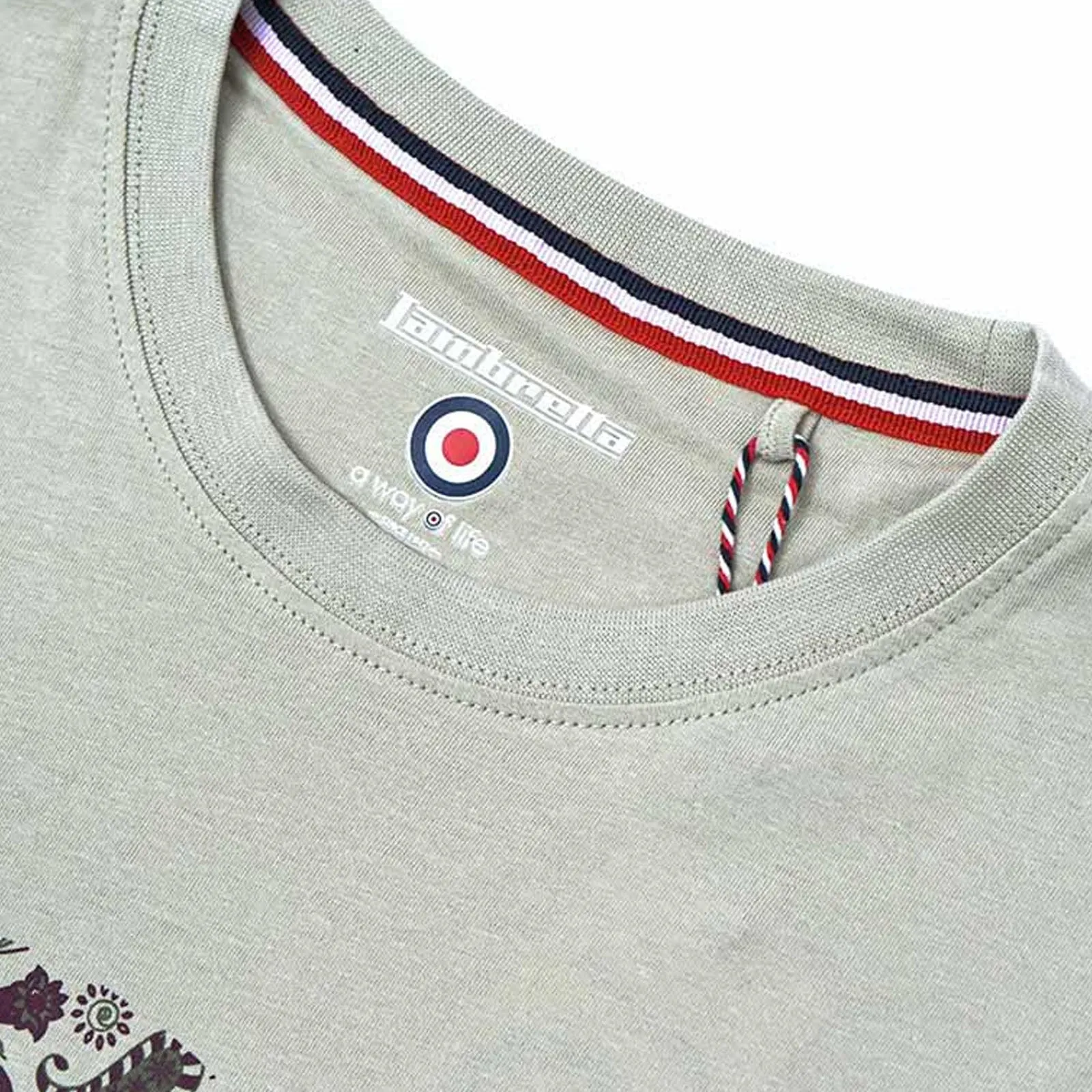 Lambretta Mens Paisley Target Cotton Short Sleeve T-Shirt