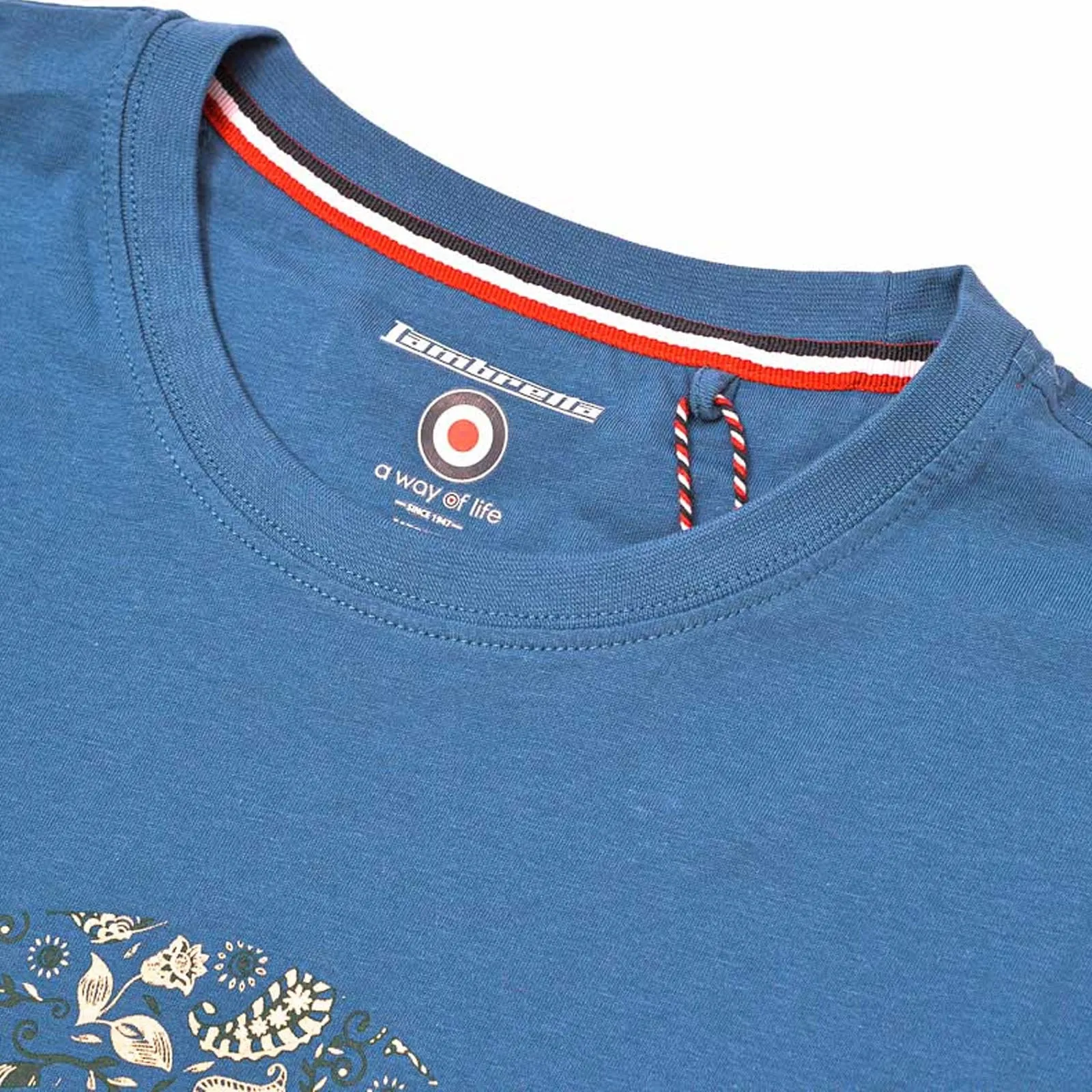 Lambretta Mens Paisley Target Cotton Short Sleeve T-Shirt