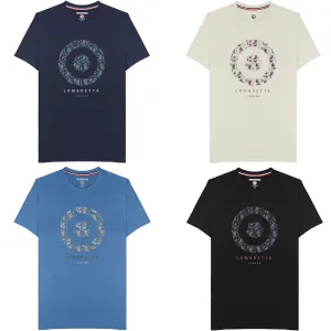 Lambretta Mens Paisley Target Cotton Short Sleeve T-Shirt