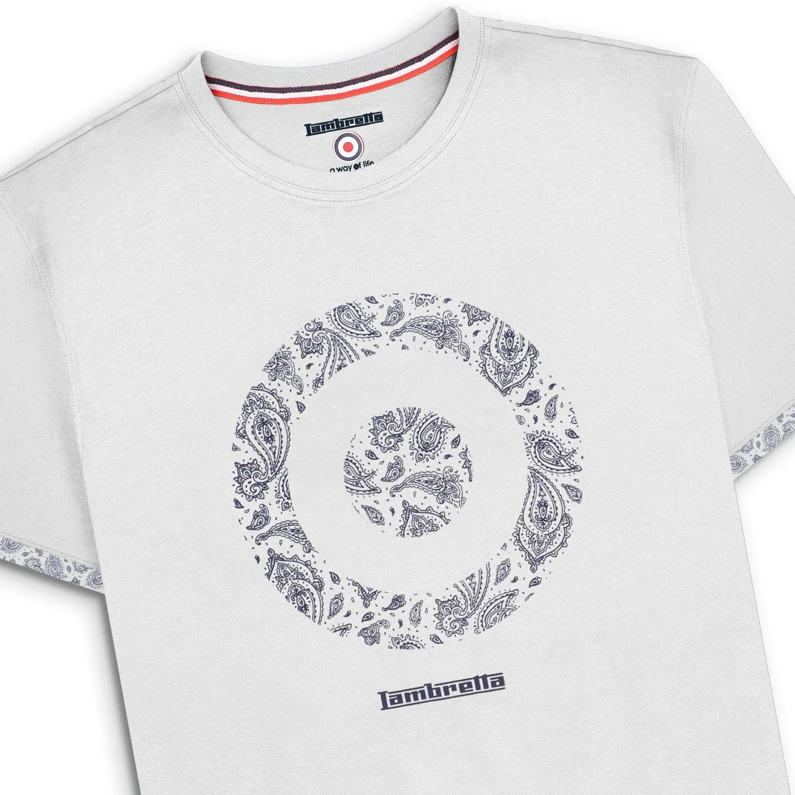 Lambretta Mens Paisley Target Short Sleeve T-Shirt