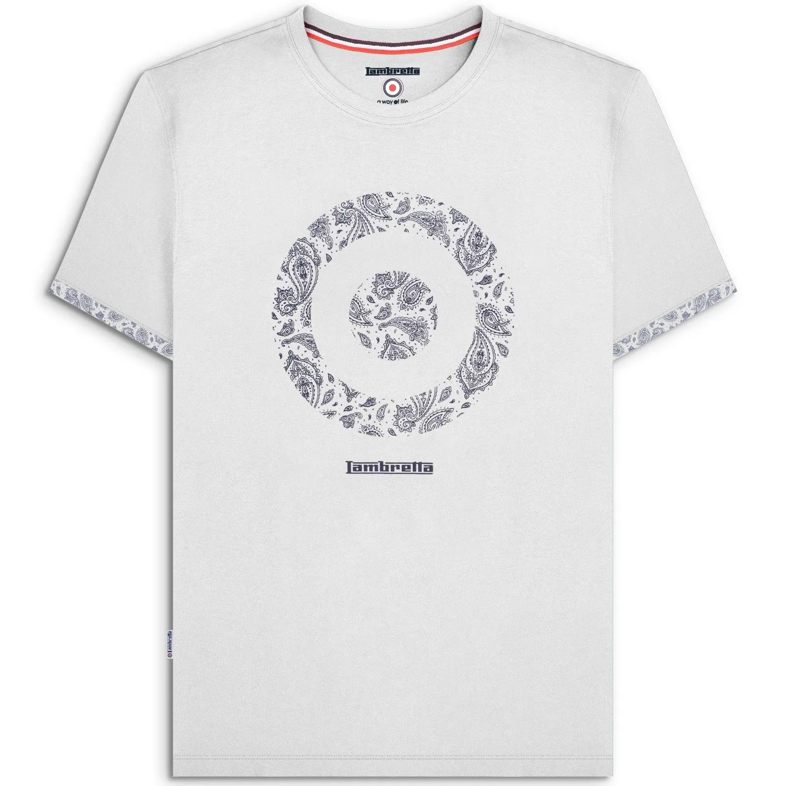 Lambretta Mens Paisley Target Short Sleeve T-Shirt