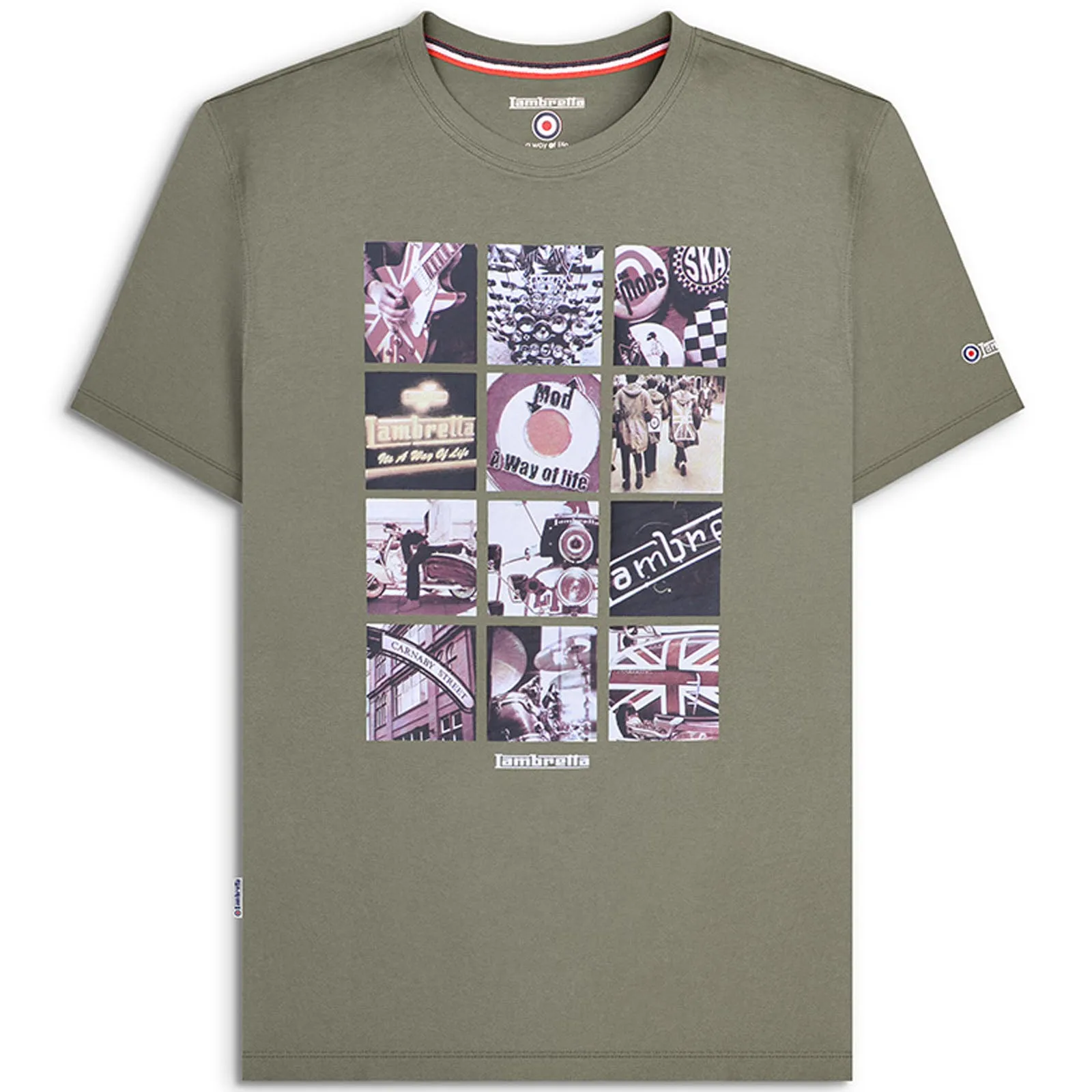 Lambretta Mens Photo Print Retro T-Shirt