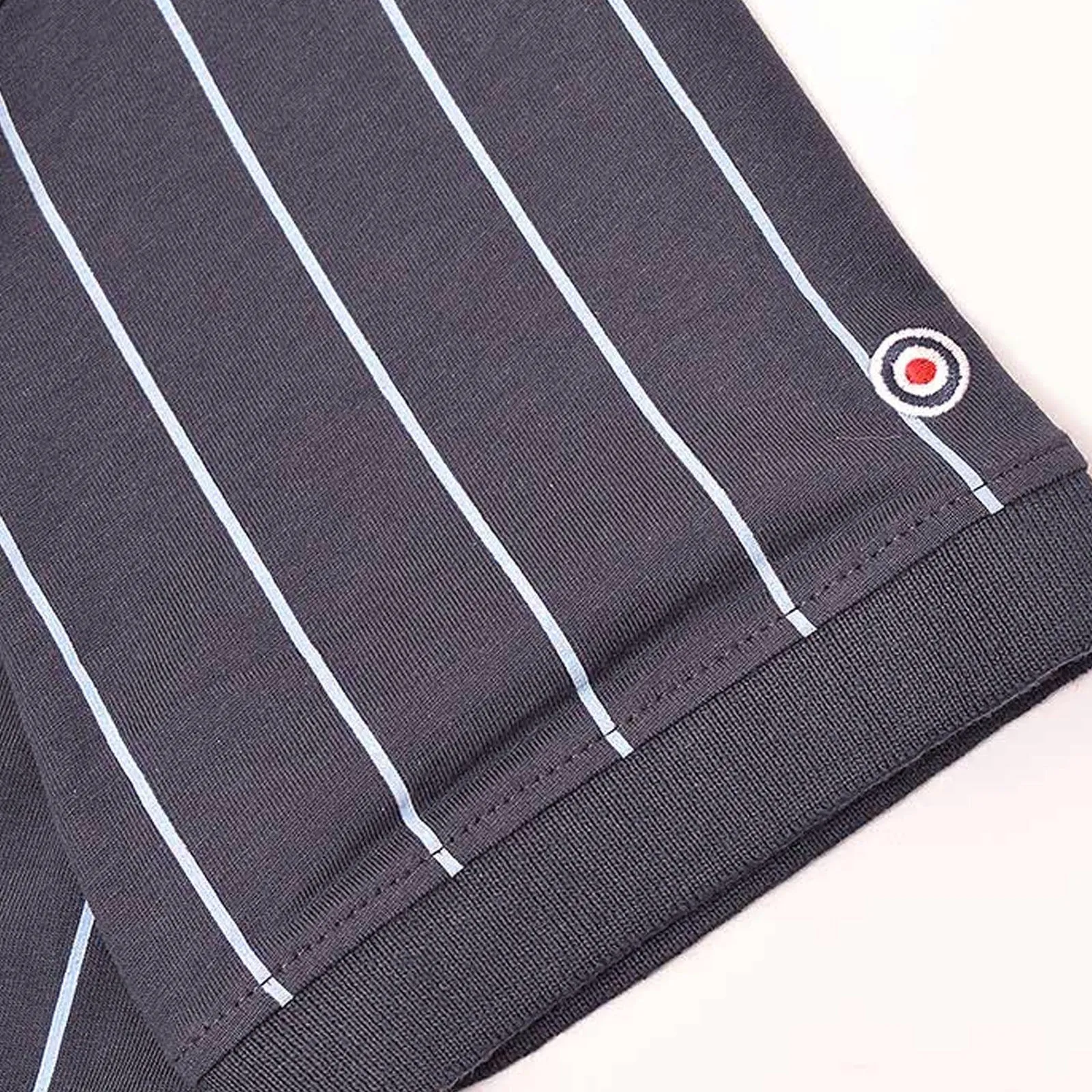 Lambretta Mens Pinstripe Short Sleeve 3 Button Placket Cotton Polo Shirt Top