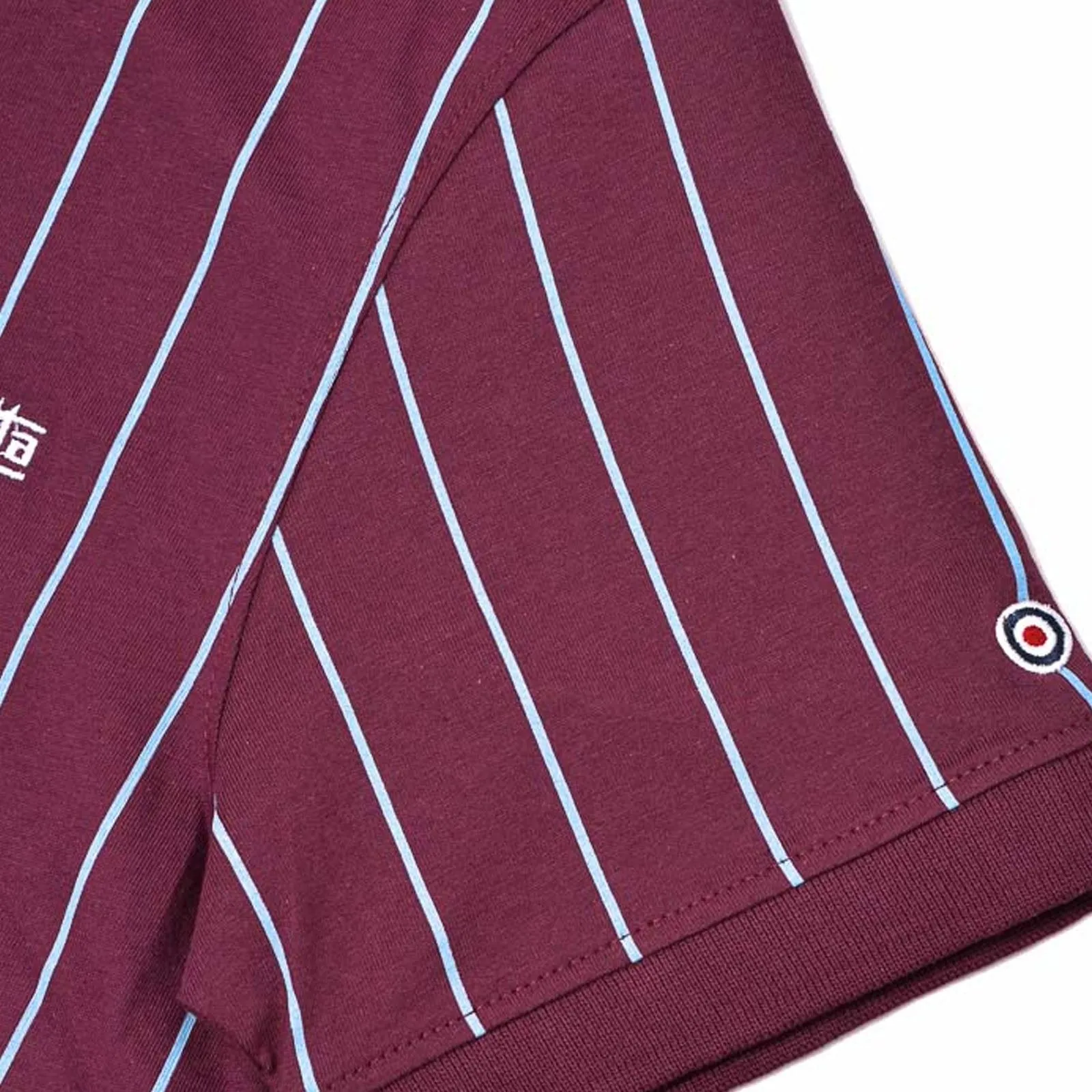 Lambretta Mens Pinstripe Short Sleeve 3 Button Placket Cotton Polo Shirt Top