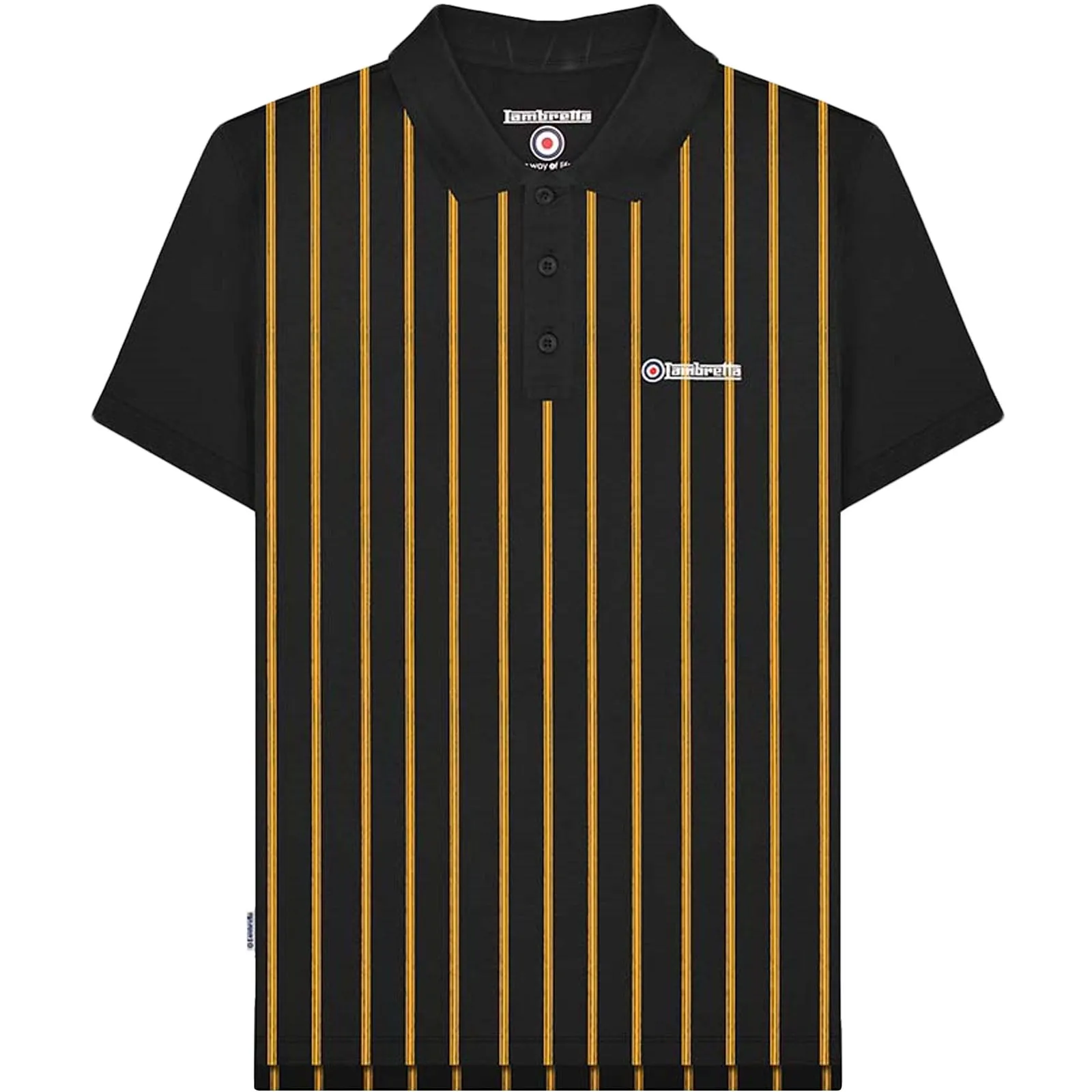 Lambretta Mens Pinstripe Short Sleeve Polo Shirt