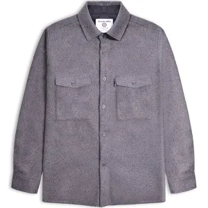 Lambretta Mens Plain Brushed Flannel Overshirt - Charcoal